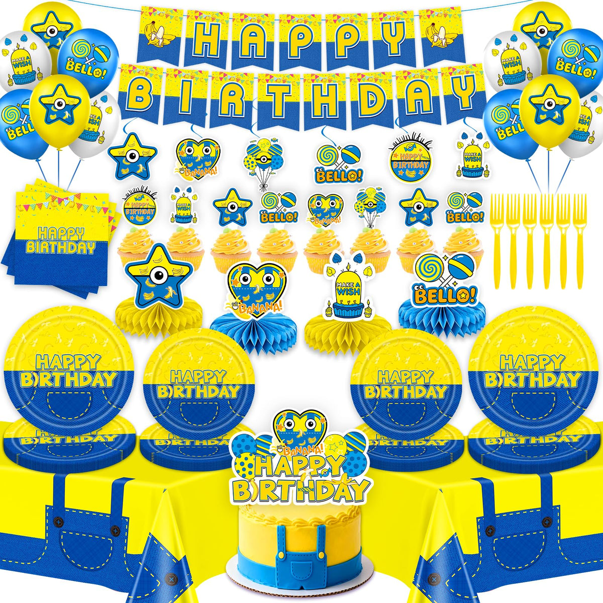 Cartoon Mini Jeans Birthday Party Decorations - KZXAXHIU Official Imagery - 1