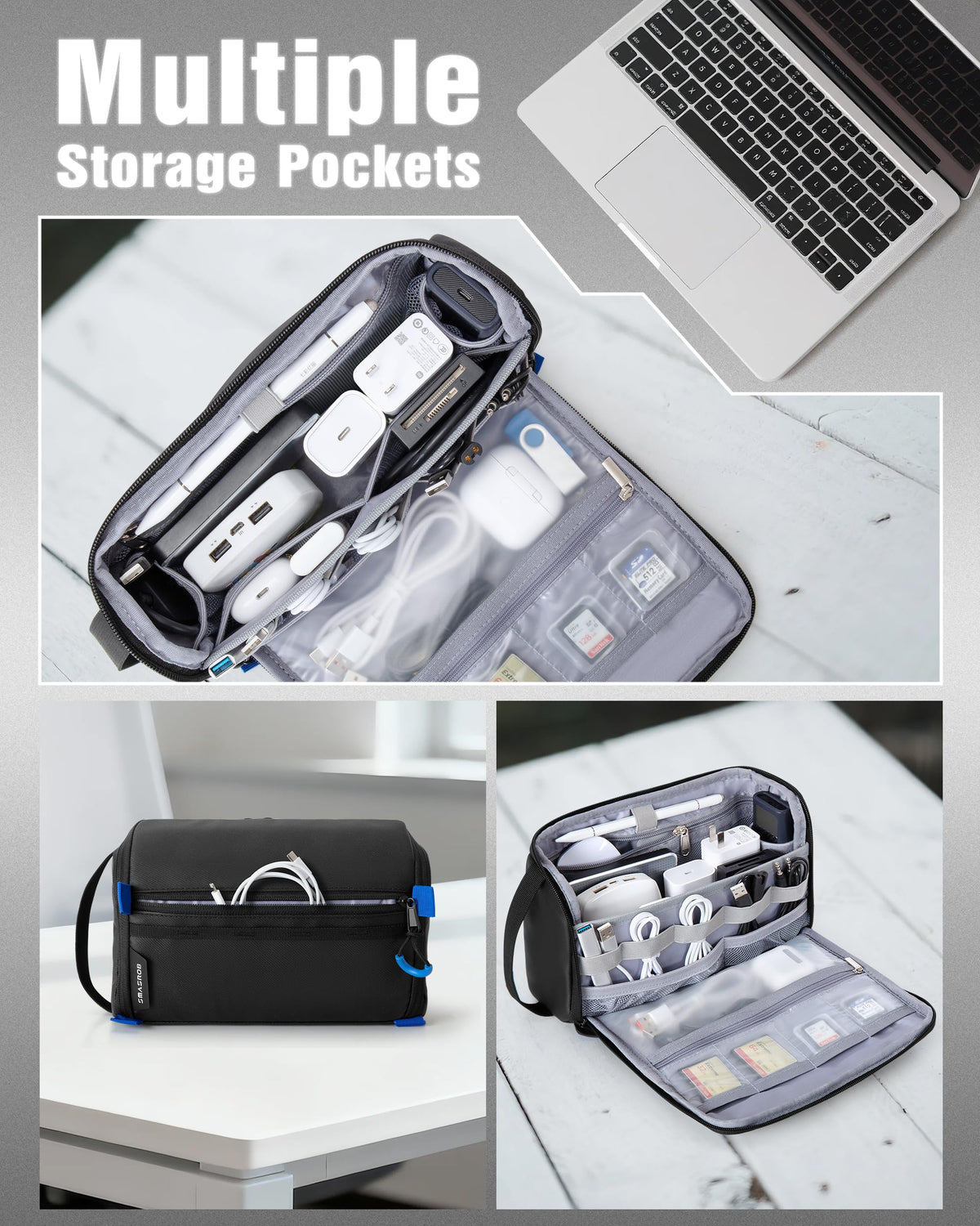 Electronics Organizer Travel Case Tech Bag Charger Pouch - Smasrob Official Imagery - 4