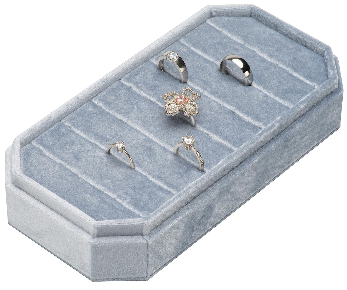 Velvet Ring Organizer Display Tray Jewelry Box Earring - COWFEX Official Imagery - 4