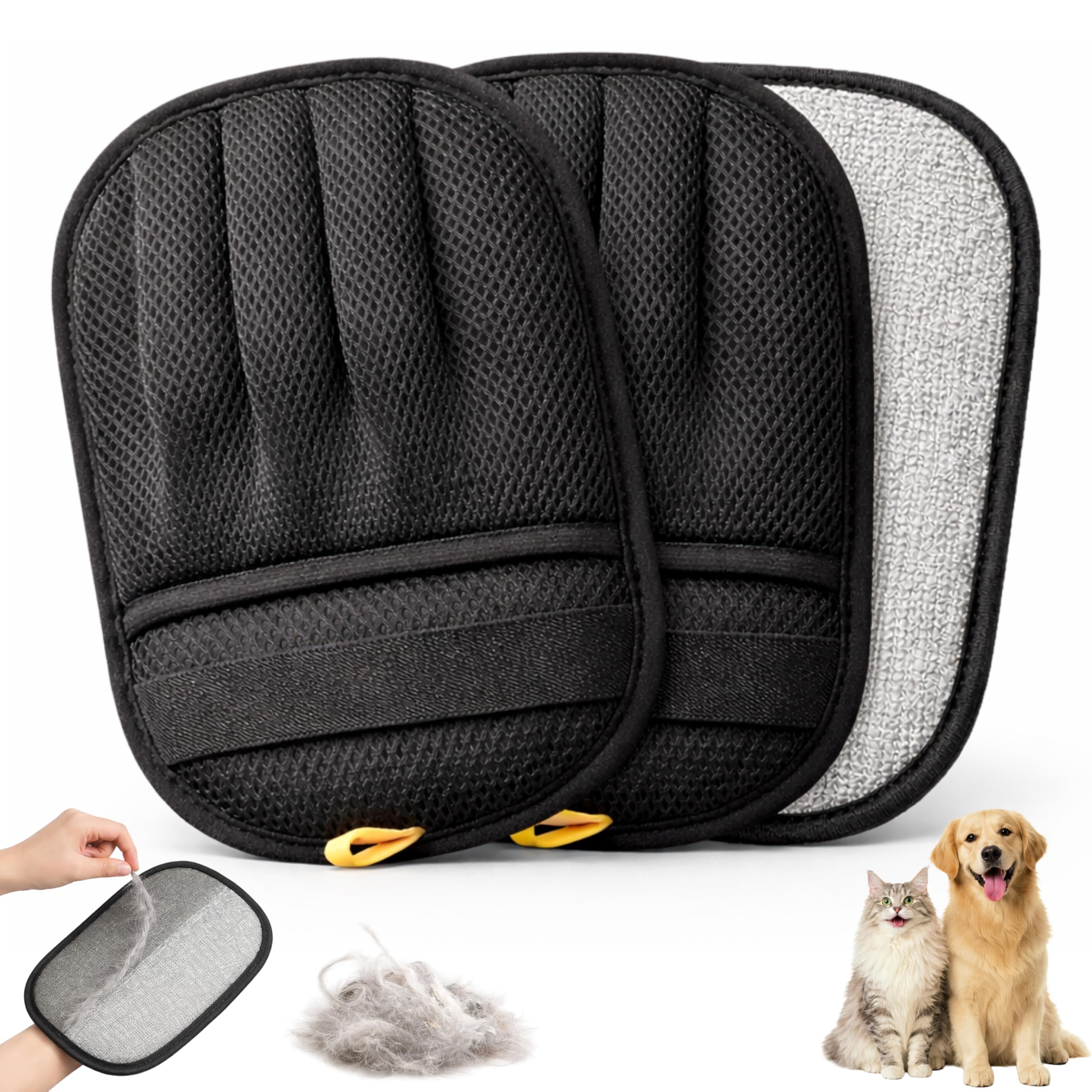 Wolfster Pet Hair Removal Gloves for Dogs & Cats - 2PCs - Product Imagery