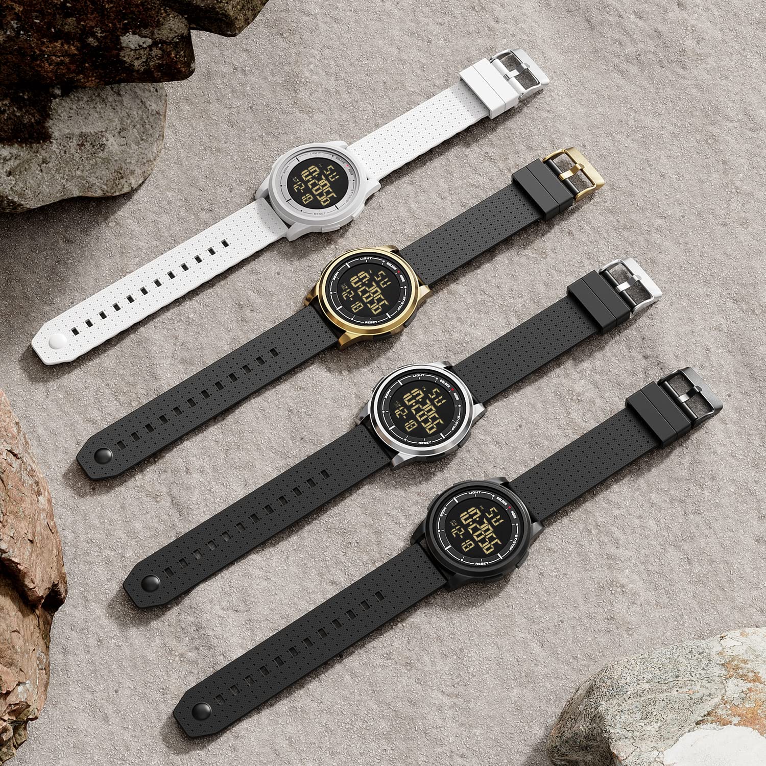 GOLDEN HOUR Ultra-Thin Minimalist Sports Waterproof Digital Men's Watc - View 6