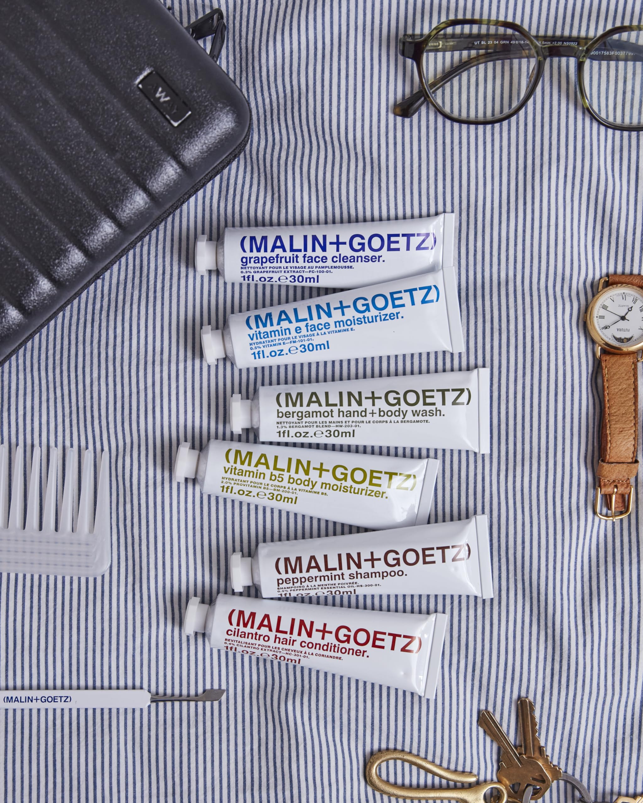 MALIN+GOETZ Best-Sellers Travel Kit | Six Everyday Essentials for Face, Body + Hair | Grapefruit Face Cleanser, Vitamin E Face Moisturizer, Peppermint Shampoo + More | Vegan, Travel-Friendly(6 x 1 oz) - Elefair Tech Official Product View 9