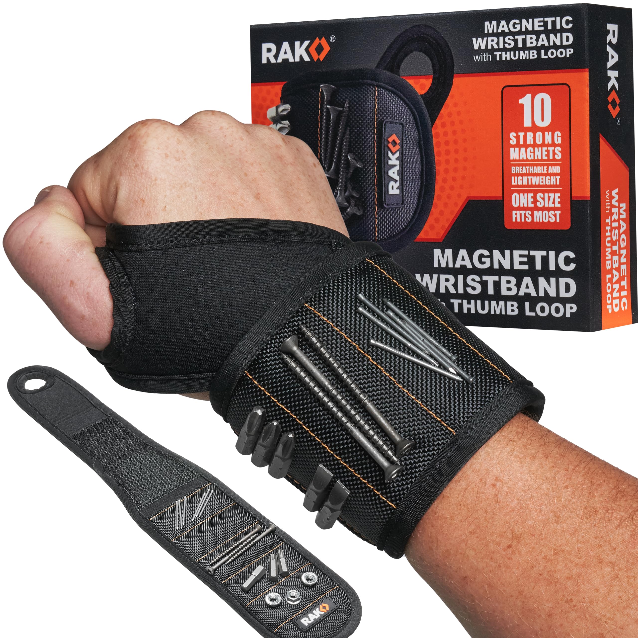 RAK Magnetic Wristband for Tools - Premium Tool Belt for Holding by RAK - Angle View 10