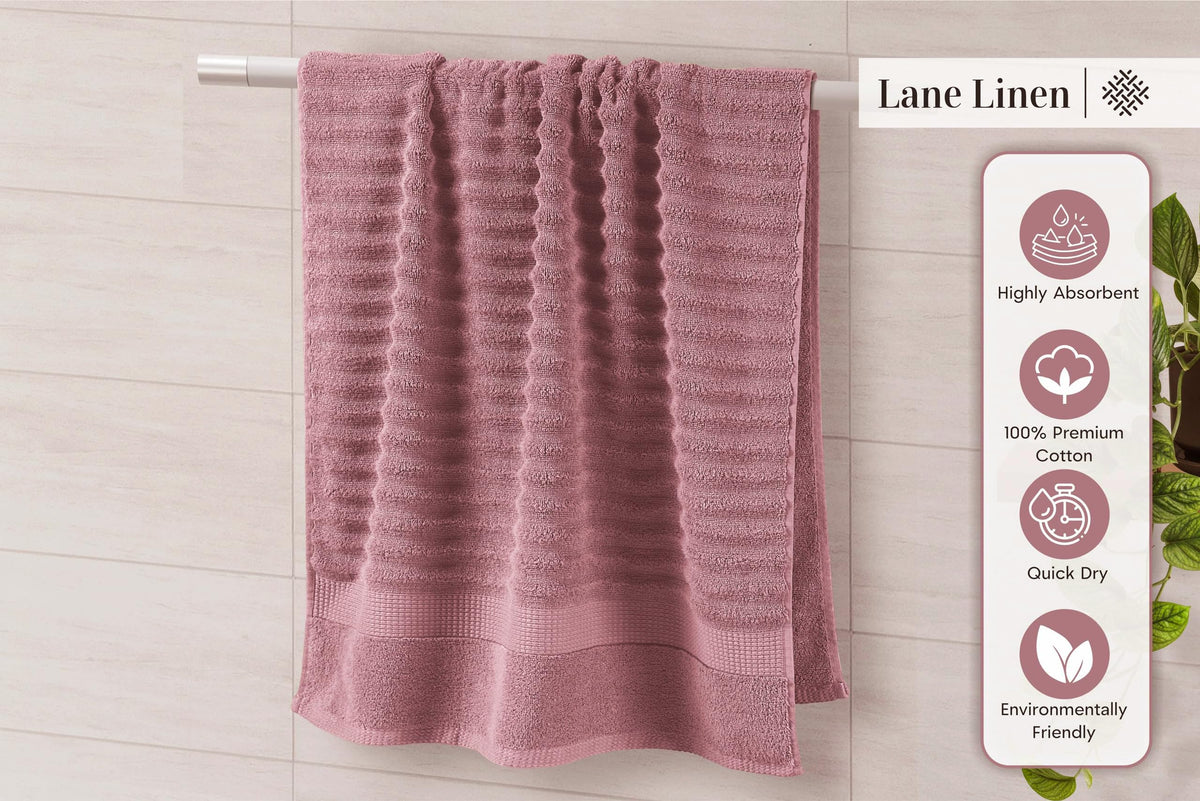 LANE LINEN Bath Towel Set Absorbent Quick Dry 100 Cotton - LANE LINEN Official Imagery - 7