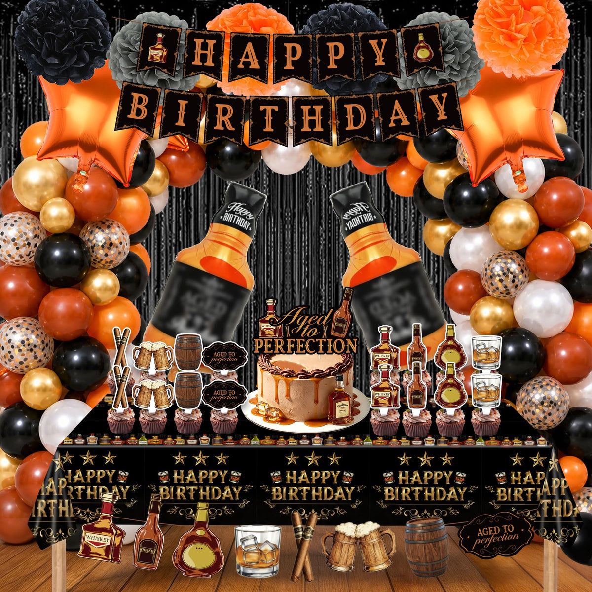 109PCS Whiskey Birthday Party Decorations for Men Aged to - HandTool Official Imagery - 1