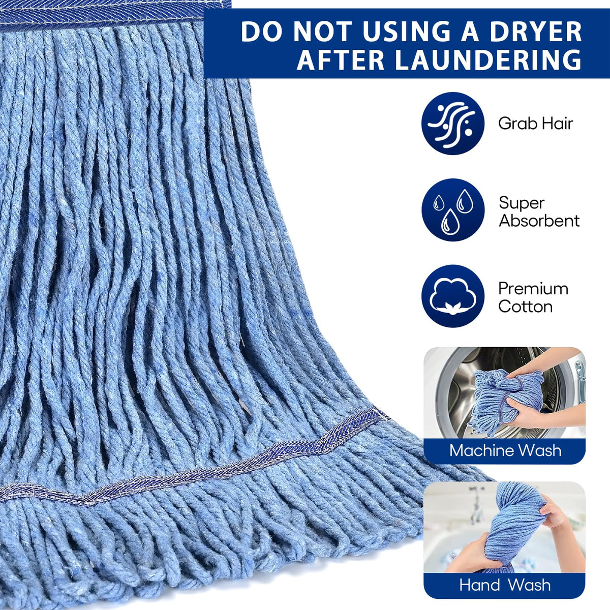 Matthew Cleaning Heavy Duty Mop Head Commercial Replacement - L Luke Supply Official Imagery - 4