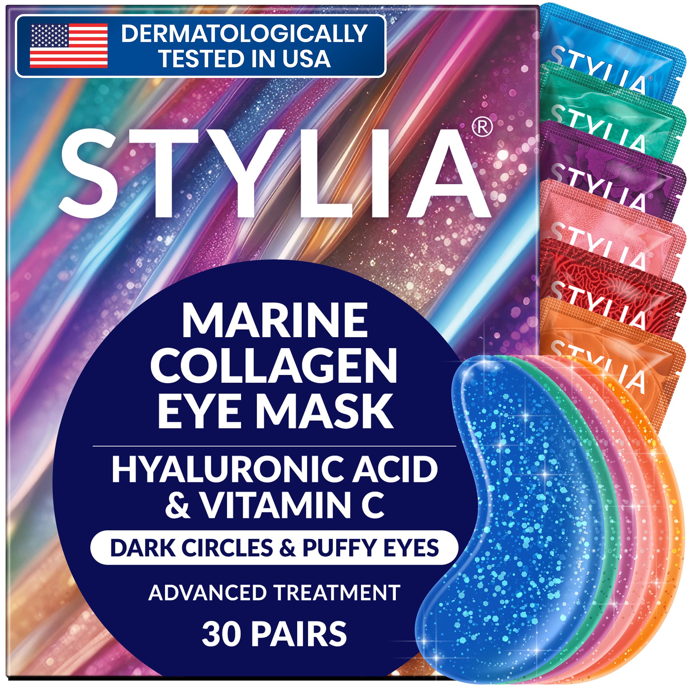 Stylia Collagen & Vitamin C Under Eye Patches for Puffy Eyes & - Product Imagery