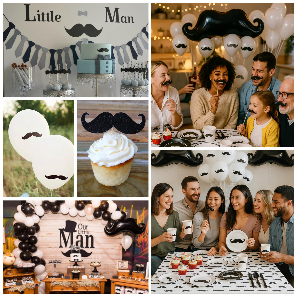 174PCS Mustache Party Decorations 20 Guests Large Mustache - Premium Selection Official Imagery - 7