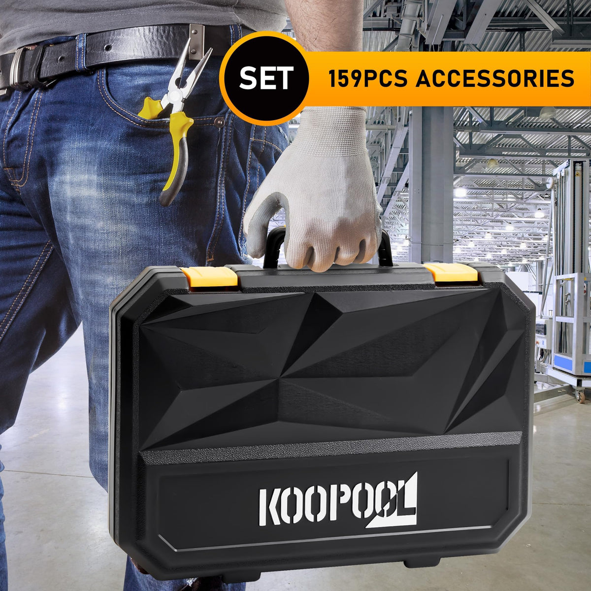 Tool Set Basic Tool Kit for Car Small Tool Box for Home with - KOOPOOL Official Imagery - 7