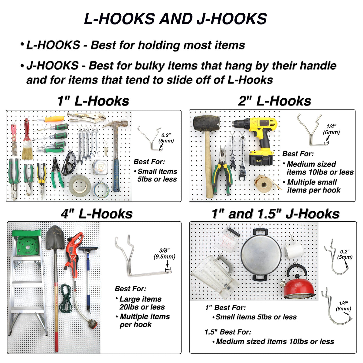 Peg Board Hooks for Hanging Tools with Bins and Baskets Tool - Right Arrange Official Imagery - 8
