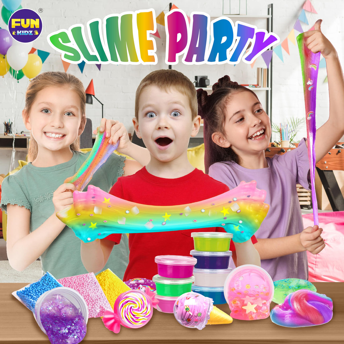 33 Cups Jumbo Slime Kit for Kids FunKidz Premade Ultimate - FUN KIDZ Official Imagery - 8