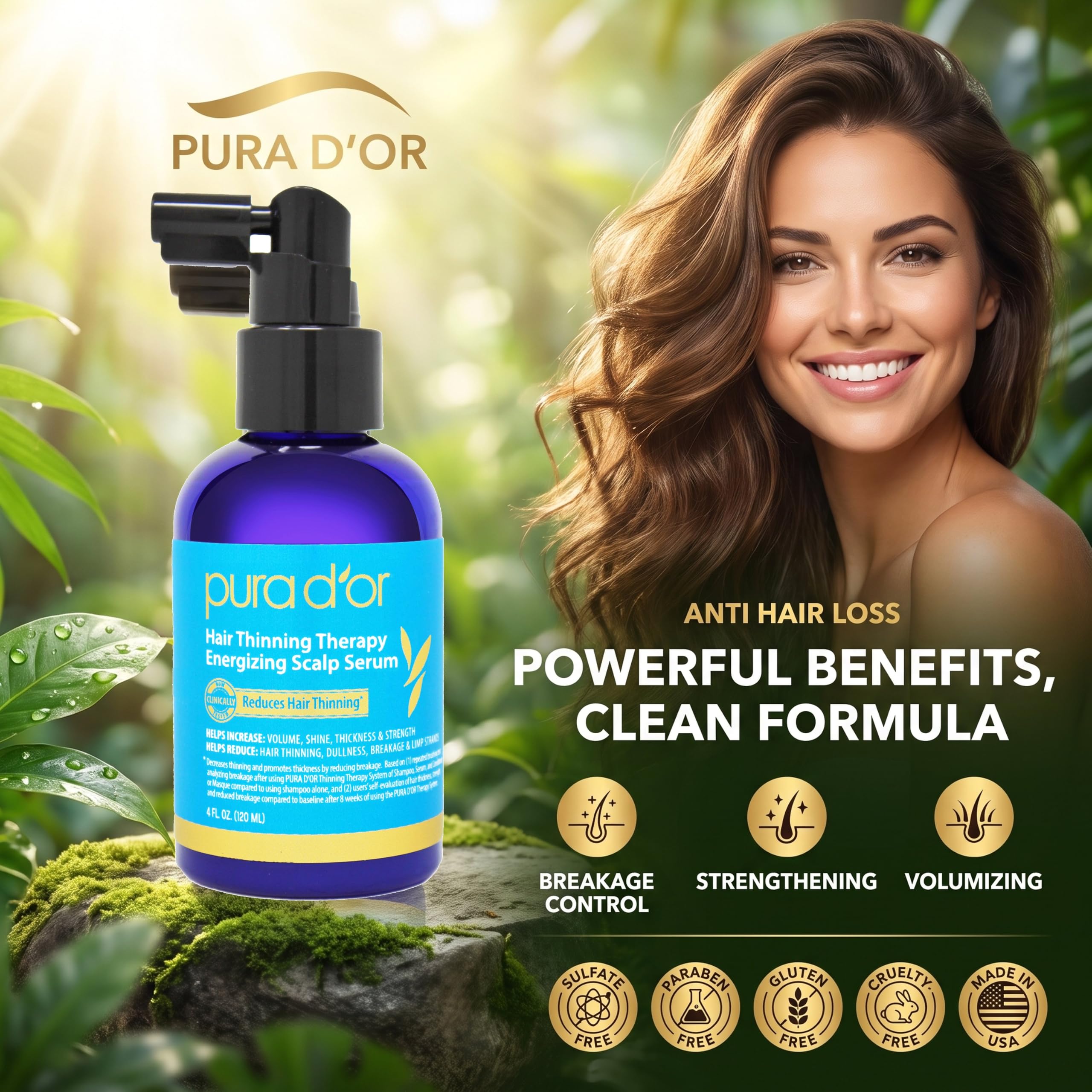 PURA D'OR Hair Thinning Therapy Energizing Scalp Serum w - Copper Tripeptide & - PURA D'OR Official Product View 7