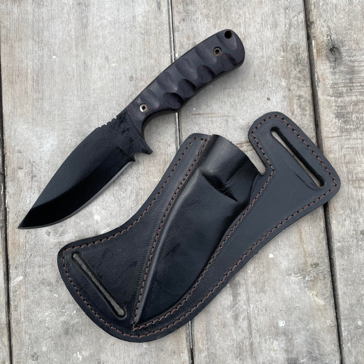 Full Tang Fixed Blade Hunting Knife with Sheath 4 Inch - sami blades Official Imagery - 4
