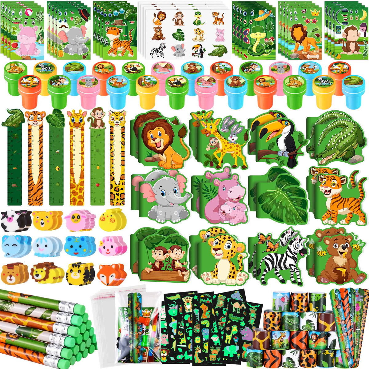 BenLouis 120Pcs Jungle Safari Stationery Set Party Favors - BenLouis Official Imagery - 1