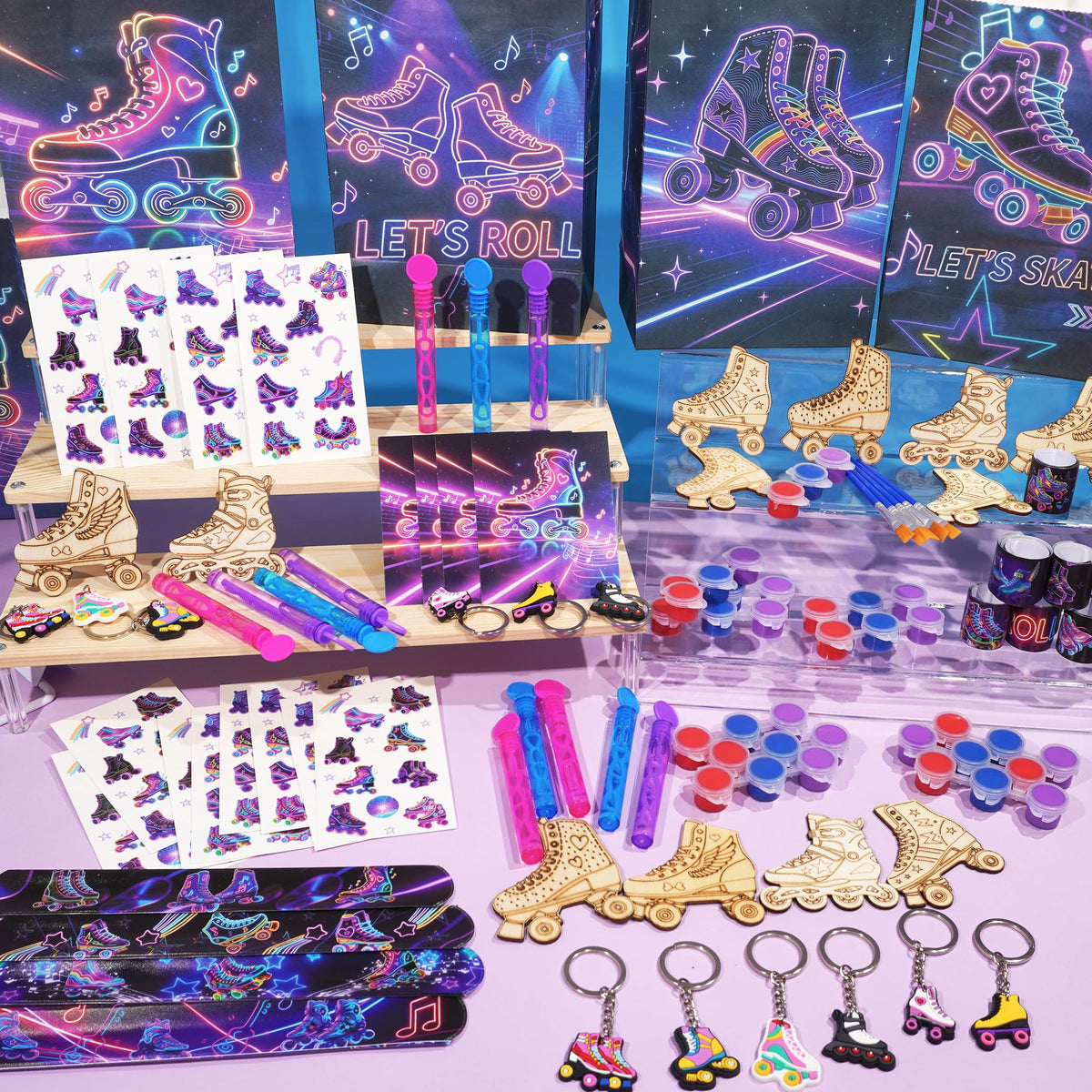 120pcs Roller Skate Party Favors Kit for Kids DIY Paint - HandTool Official Imagery - 3
