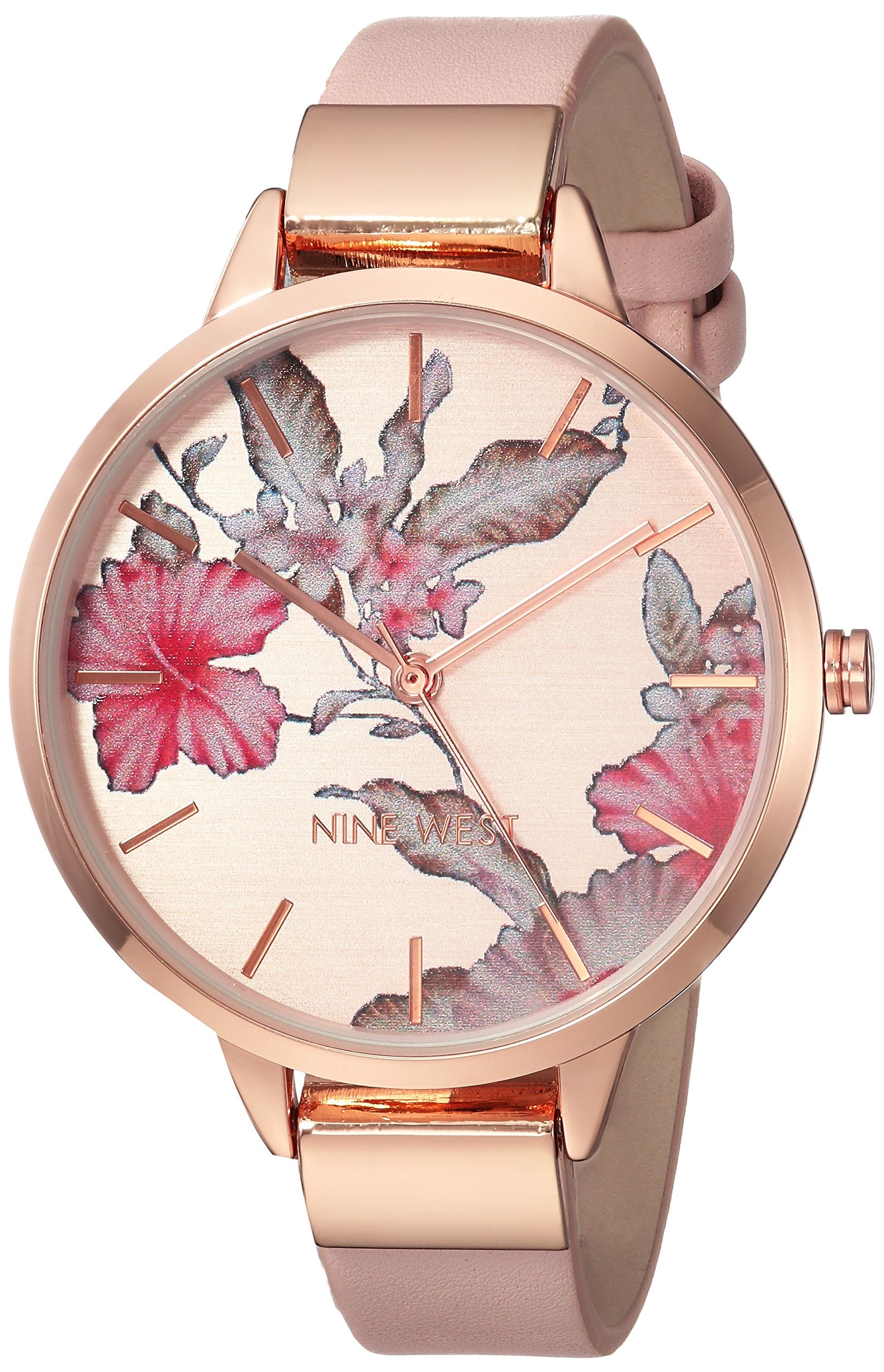 Nine West Women's Floral Dial Smooth Strap Watch - Product Imagery