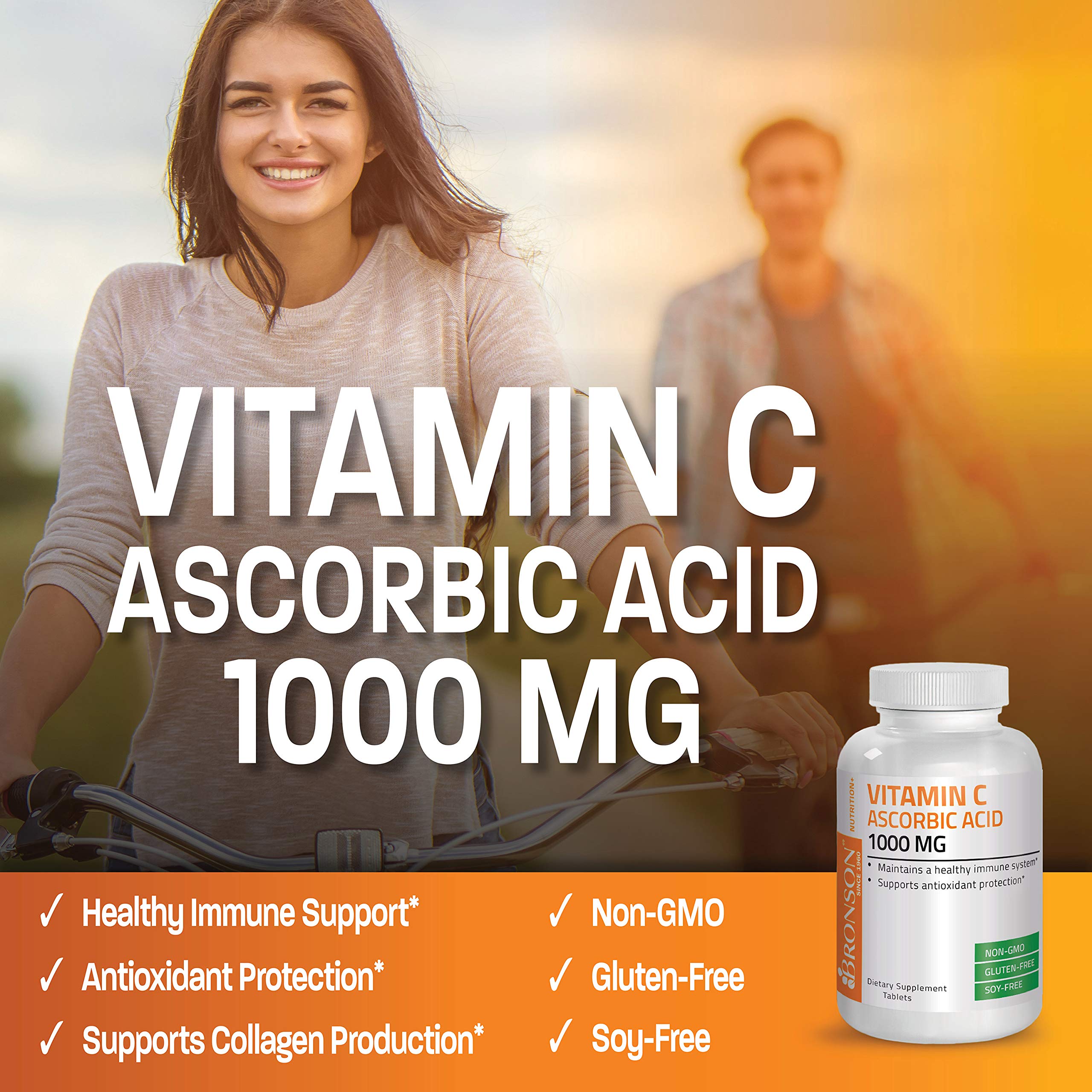 Bronson Vitamin C 1000mg Premium Non-GMO Ascorbic Acid Tablets, 1 - Bronson Official Product View 4