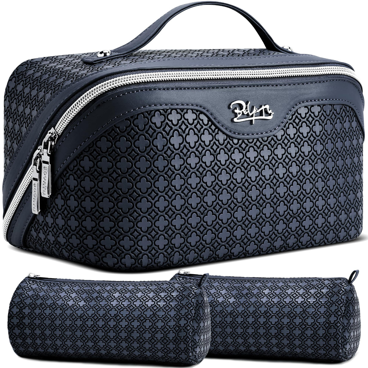 BOYATU Travel Makeup Bag for Women Four Leaf Clover 3 Pcs - BOYATU Official Imagery - 2