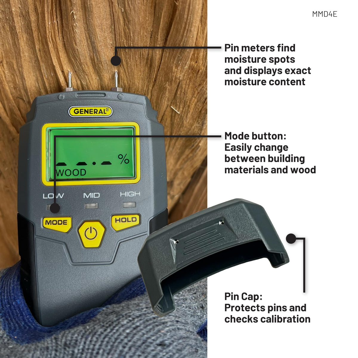 General Tools MMD4E Moisture Meter for Wood Walls Water Leak - General Tools Official Imagery - 6