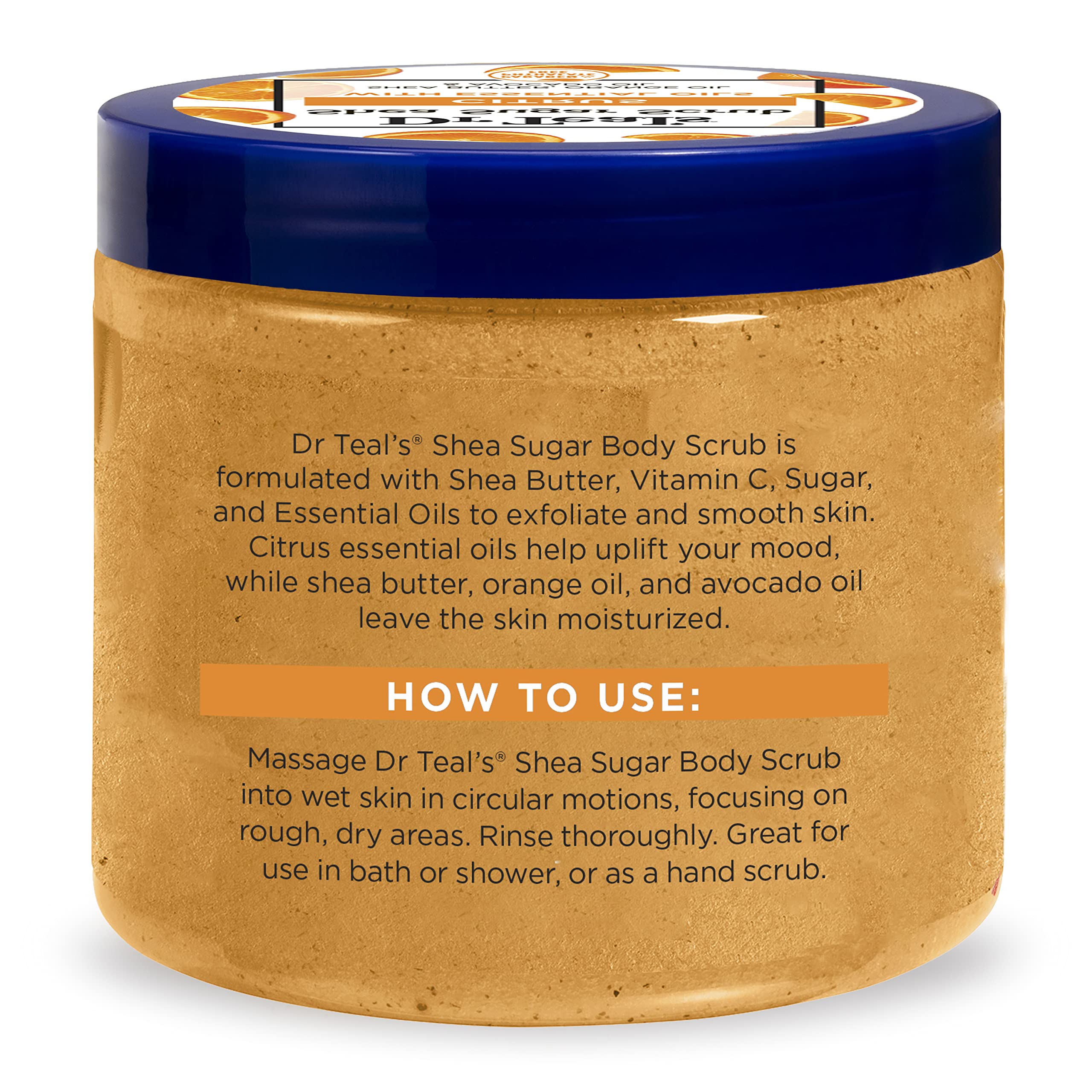 Dr Teal's Shea Sugar Body Scrub, Citrus with Essential Oils & Vitamin C - Dr Teal's Official Product View 4