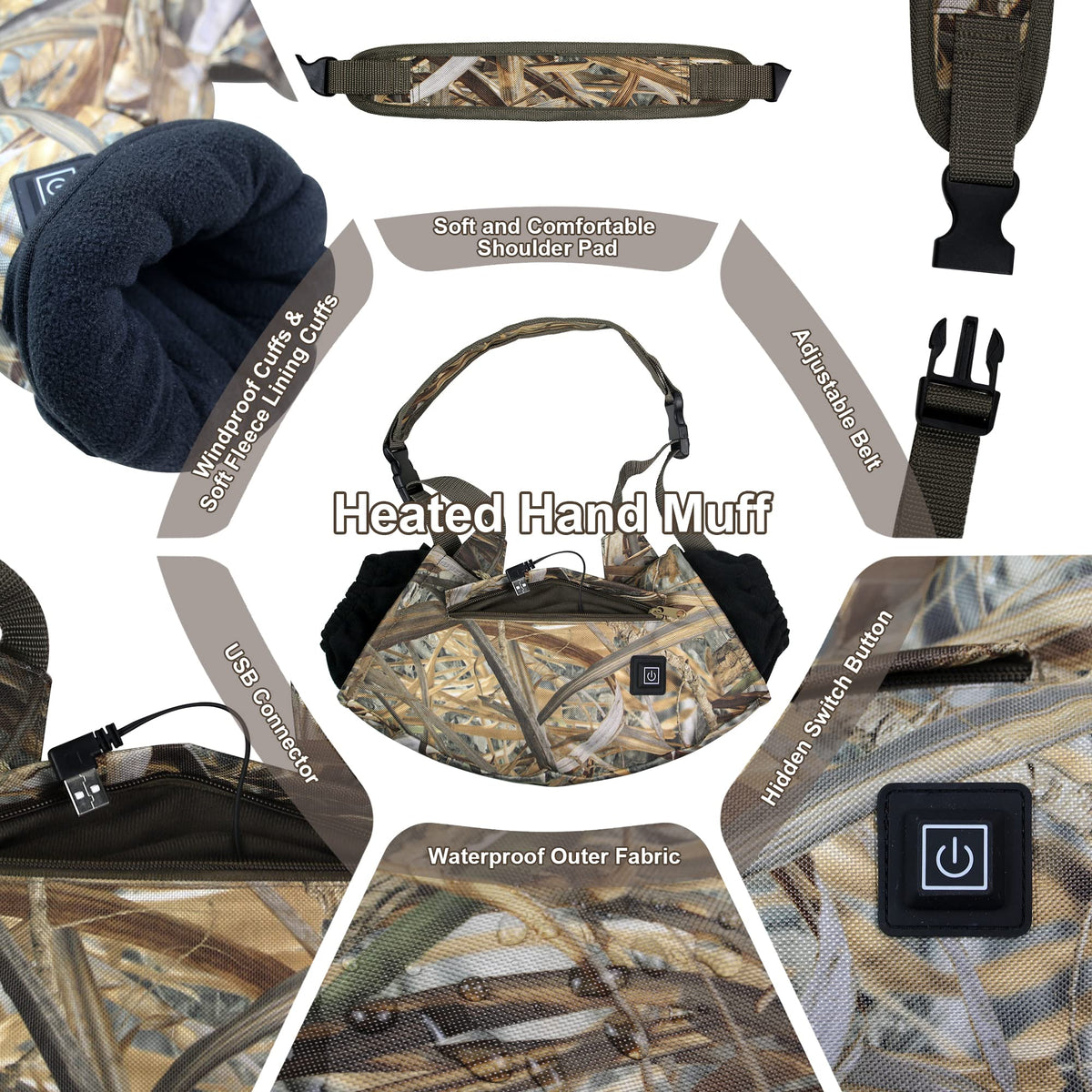 Heated Hand Muff Electric Heating Hand Warmer Pouch Suitable - MDSTOP Official Imagery - 5