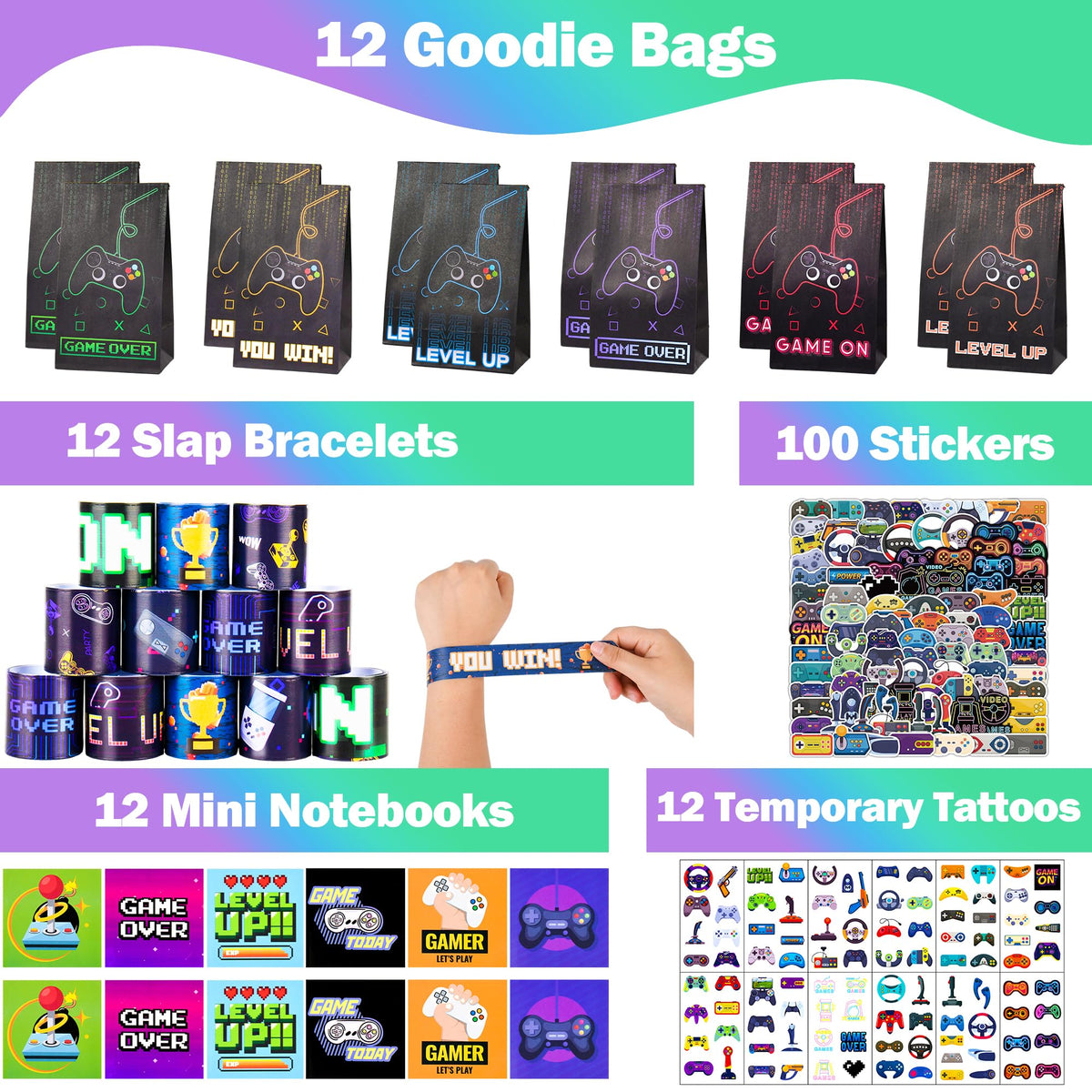 TUWUNA Video Game Party Favors for Birthday Decorations - TUWUNA Official Imagery - 5