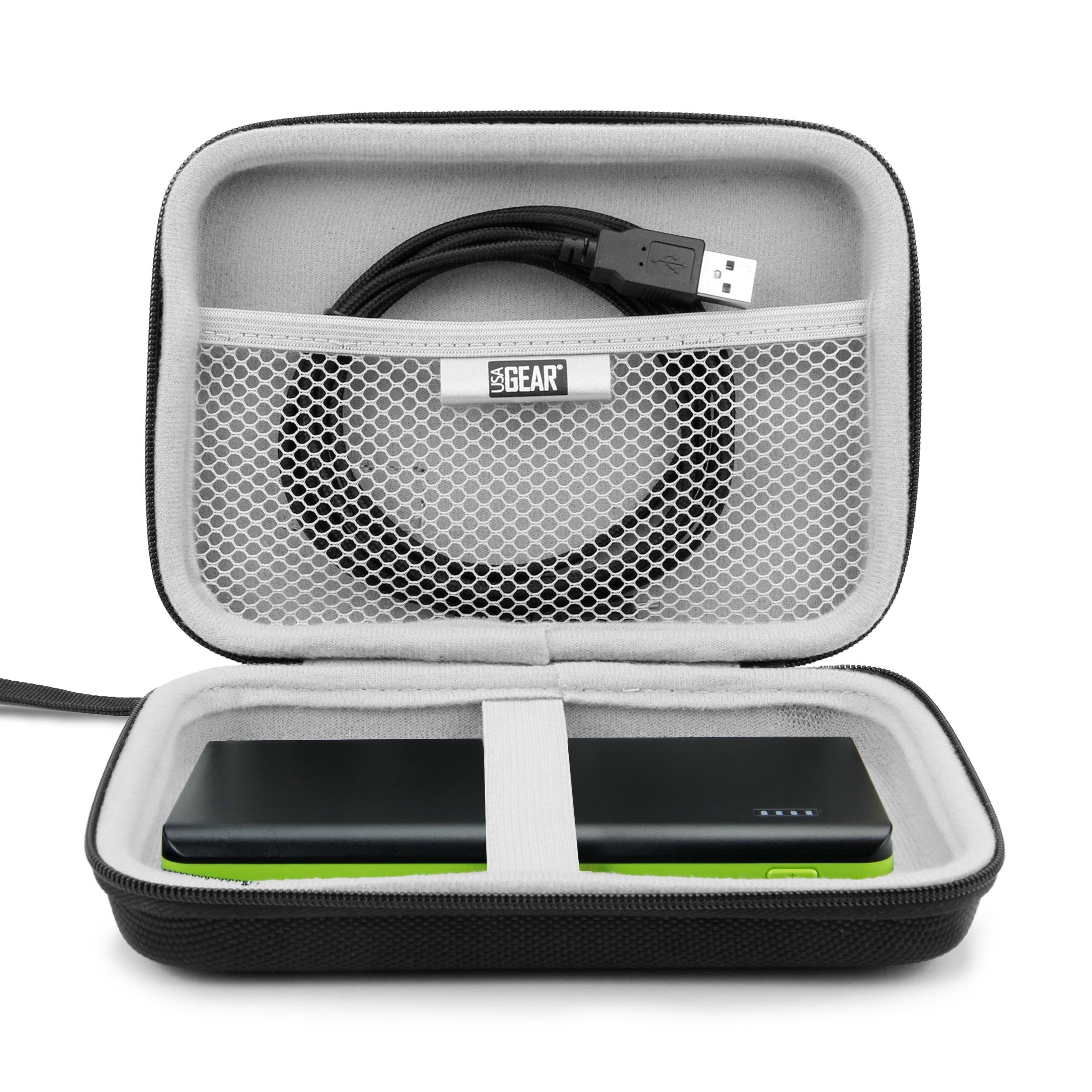 USA Gear Travel Electronics Organizer - Water Resistant Zipper Ca - USA Gear Official Product View 2