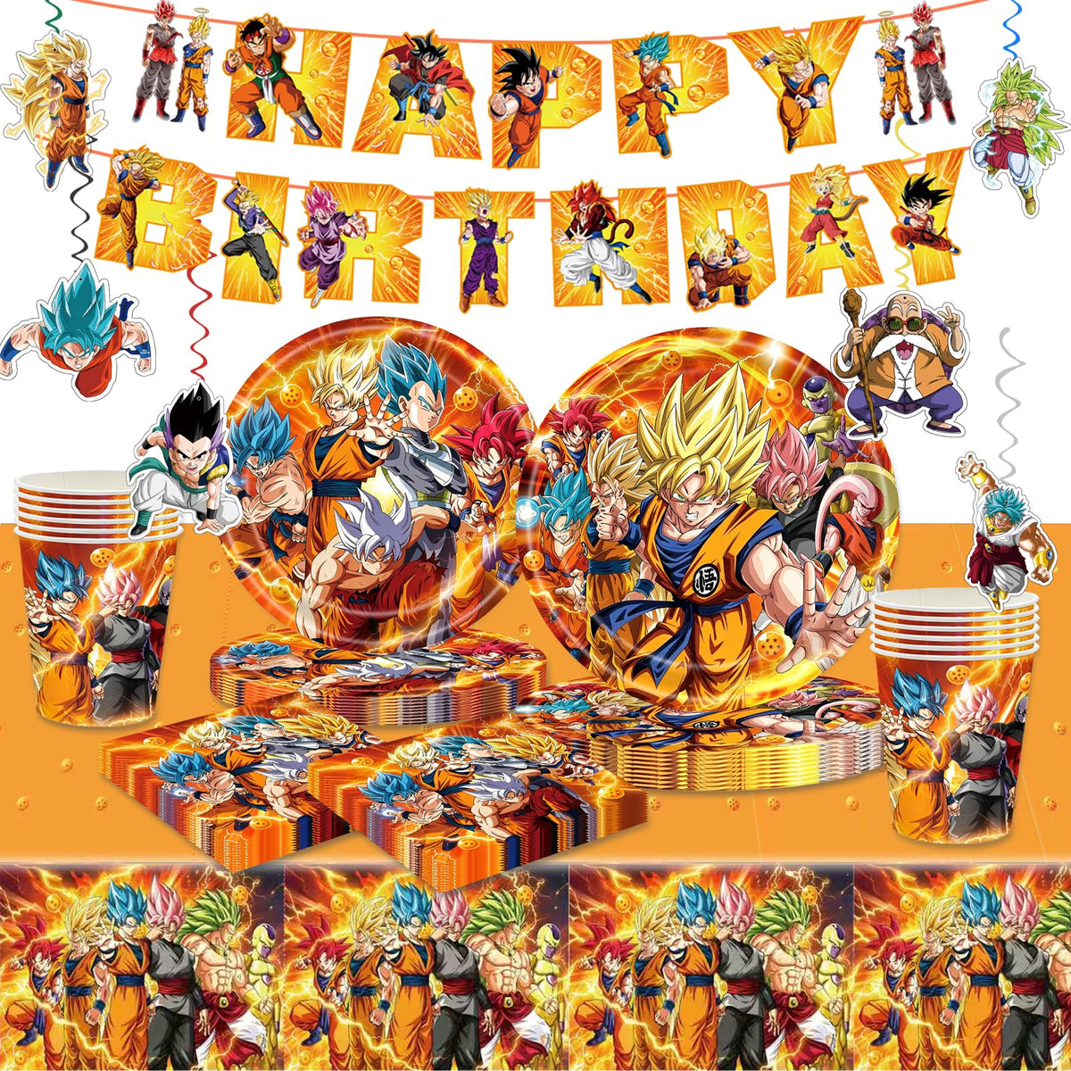 88PCS For Dragon Party Supplies 6 Hanging Swirls 20 Napkins - KROCEUS Official Imagery - 2