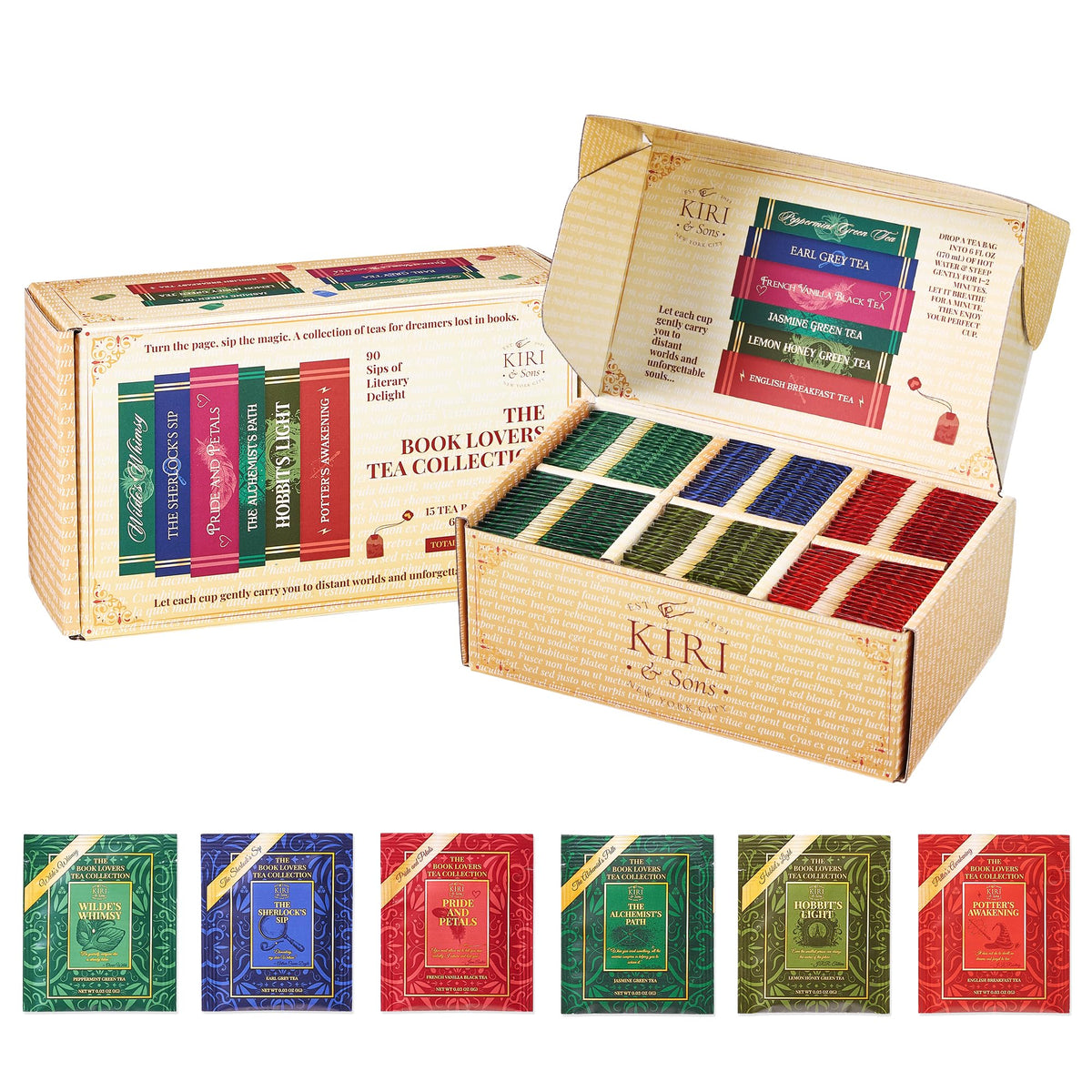 Book Lovers Tea Collection Assorted Premium Tea Bags Book - Kiri & Sons Official Imagery - 2