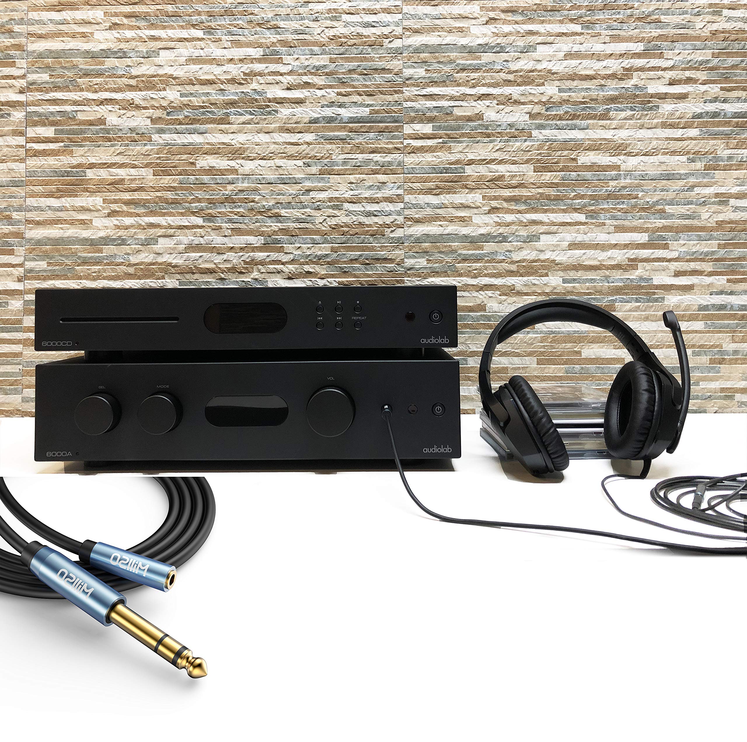 MillSO 1/4 to 3.5mm Headphone Adapter 6.6 FT TRS 1/4 Male to 1/8 by MillSO - Angle View 5