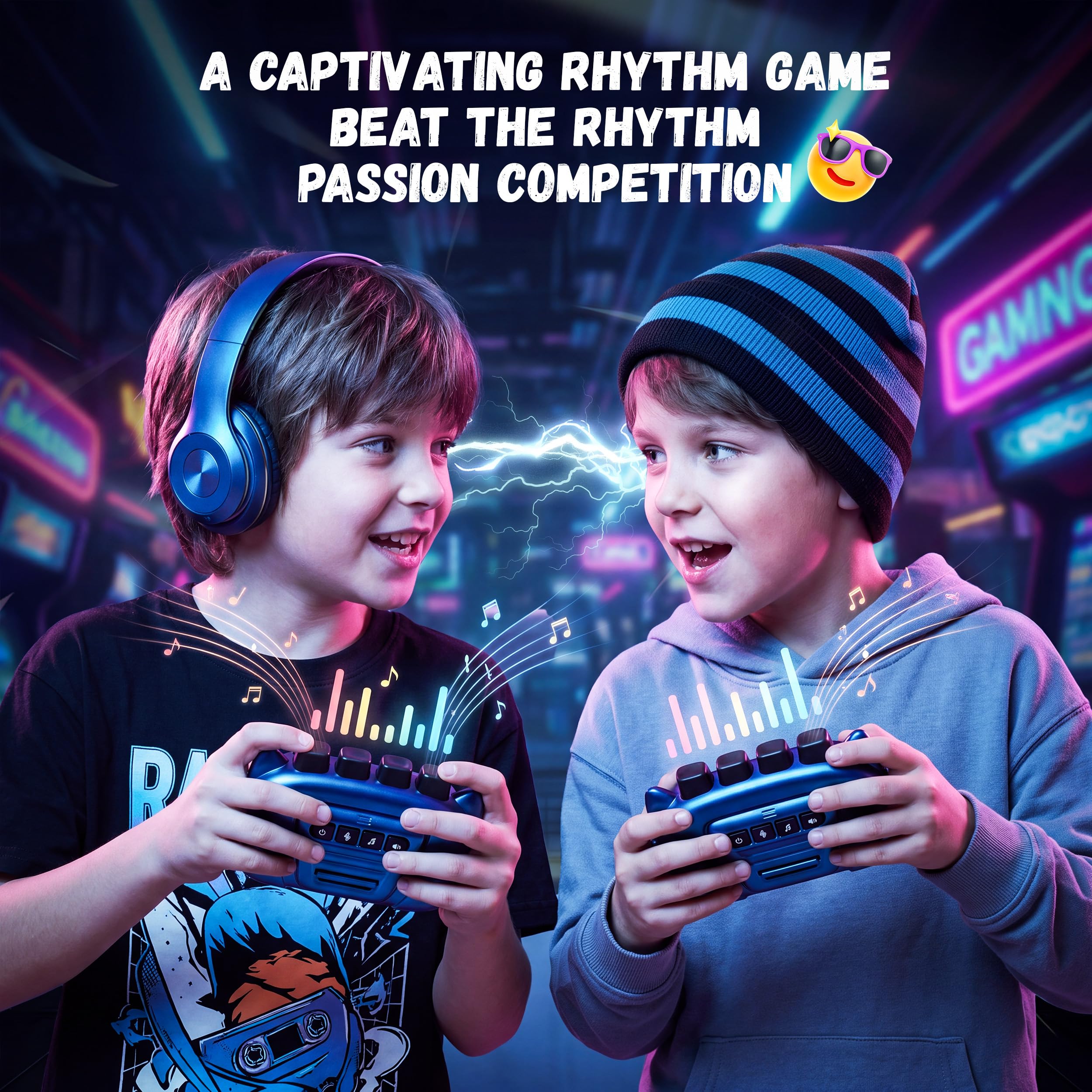 SMILESSKIDDO Music Rhythm Flick Smart Electronic Handheld Game, B - SMILESSKIDDO Official Product View 2