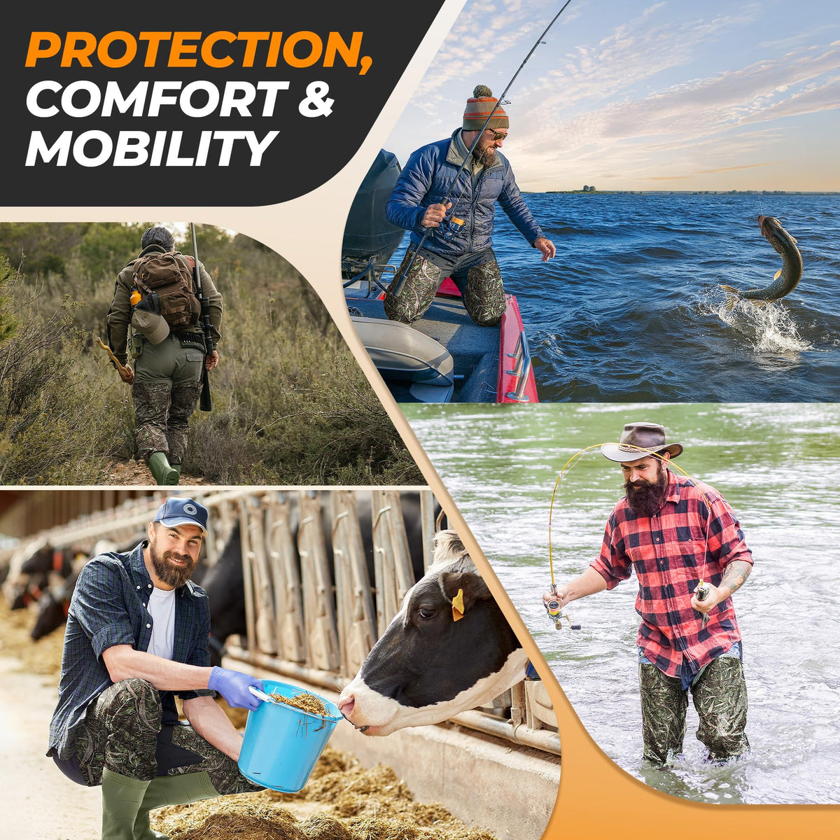 Foxelli Hip Waders Waterproof Camo Waders for Men Women with - Foxelli Official Imagery - 7