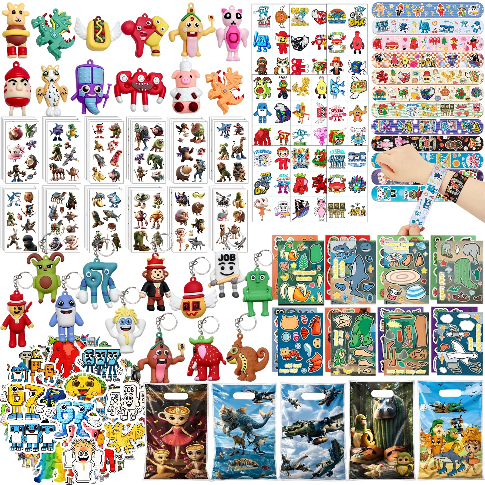 480 PCS Brainrot Themed Bundle – Brainrot Theme Decorations Set - Product Imagery