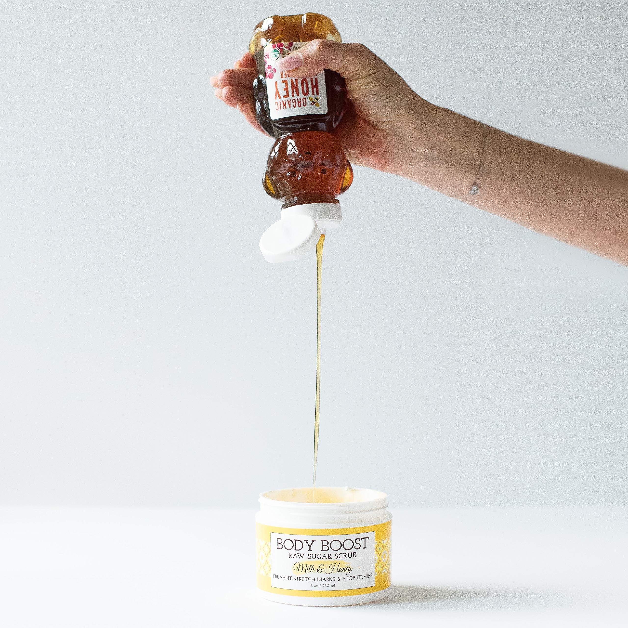 Body Boost Milk & Honey Sugar Scrub - Help Prevent Dry Skin & Stretch Marks - Body Boost Official Product View 3