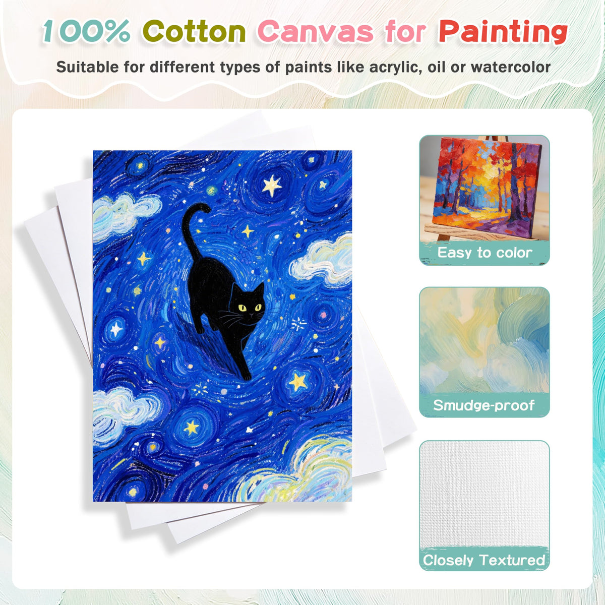 12 Pack 8x10 Canvas and Easel Set Paint and Sip Kit for - BIDDFA Official Imagery - 6