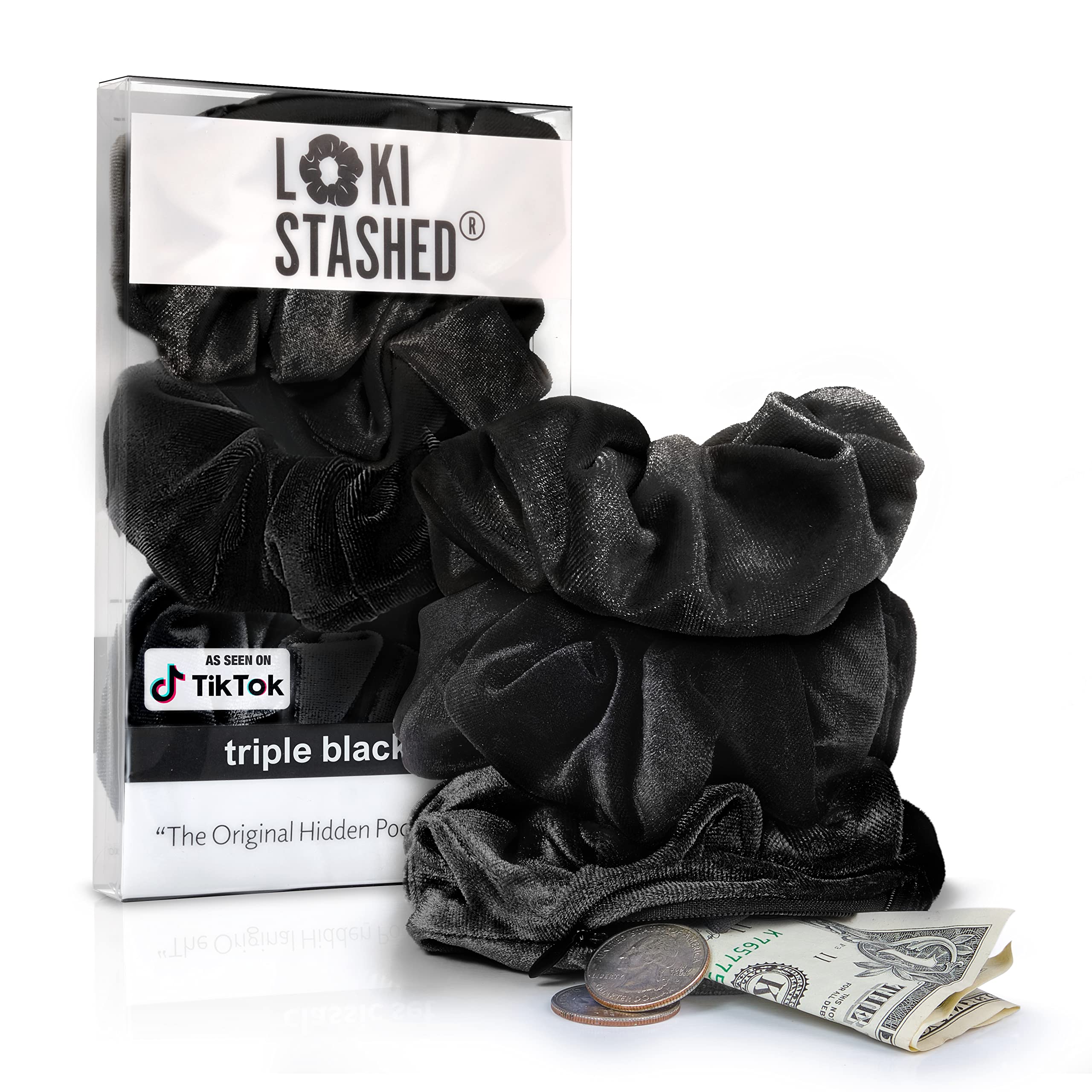 LOKISTASHED 3-PACK Velvet Hair Tie Scrunchies for VSCO Girls & Women, - View 10