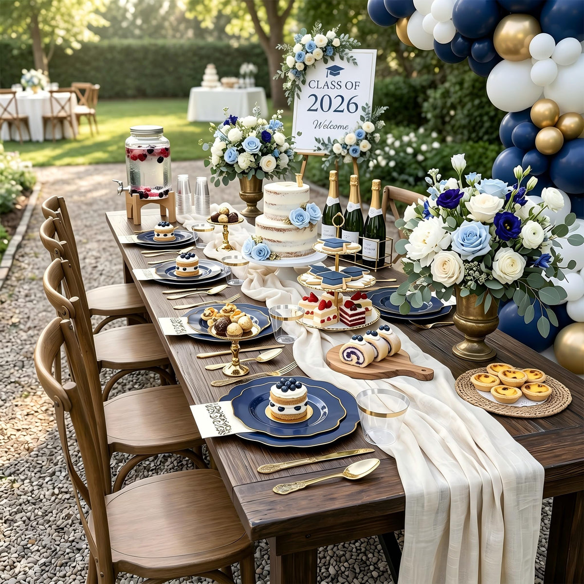 NOCCUR 175PCS Blue Plastic Plates with Disposable Silverware - NOCCUR Official Imagery - 7