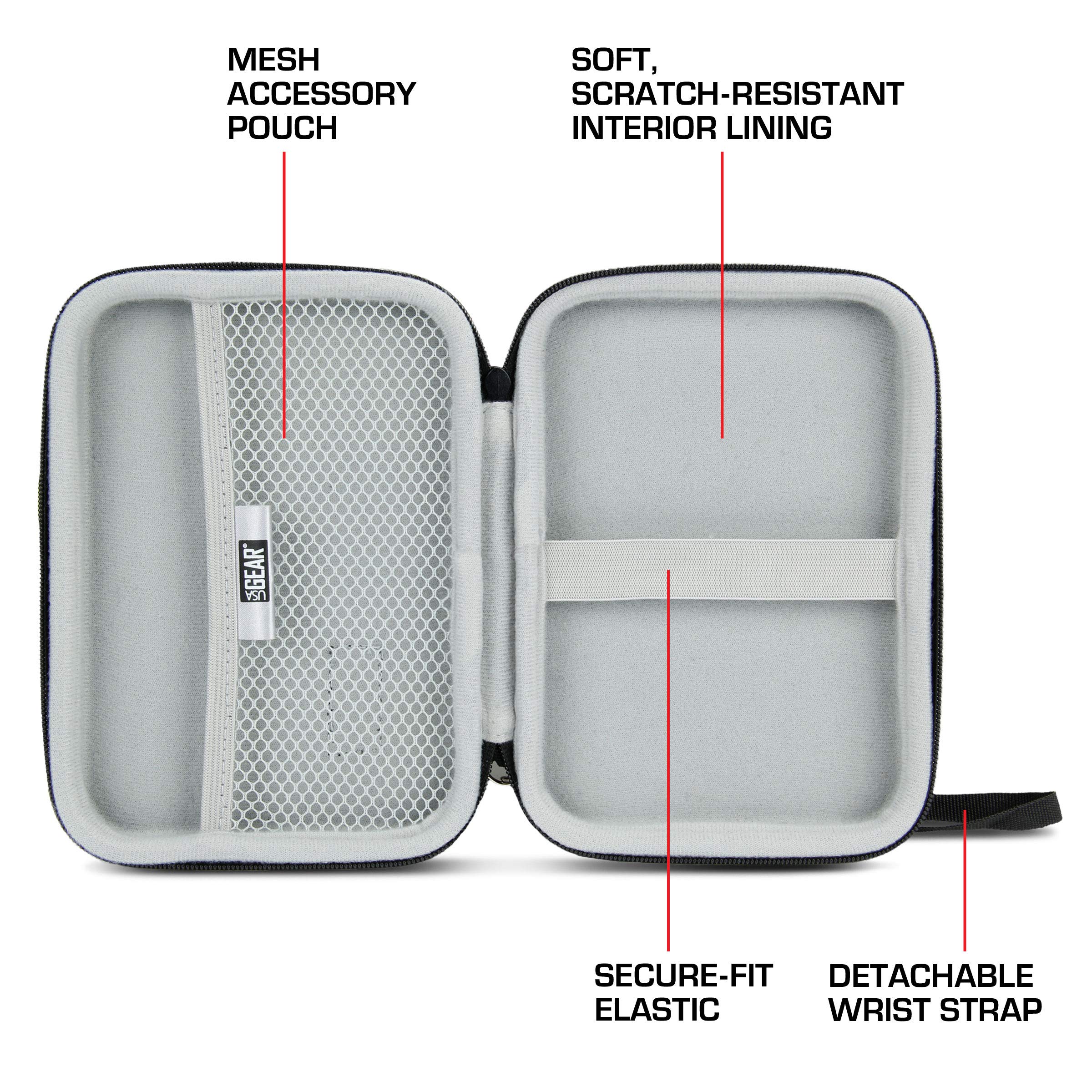 USA Gear Travel Electronics Organizer - Water Resistant Zipper Case, Hard Shell - USA Gear Official Product View 4
