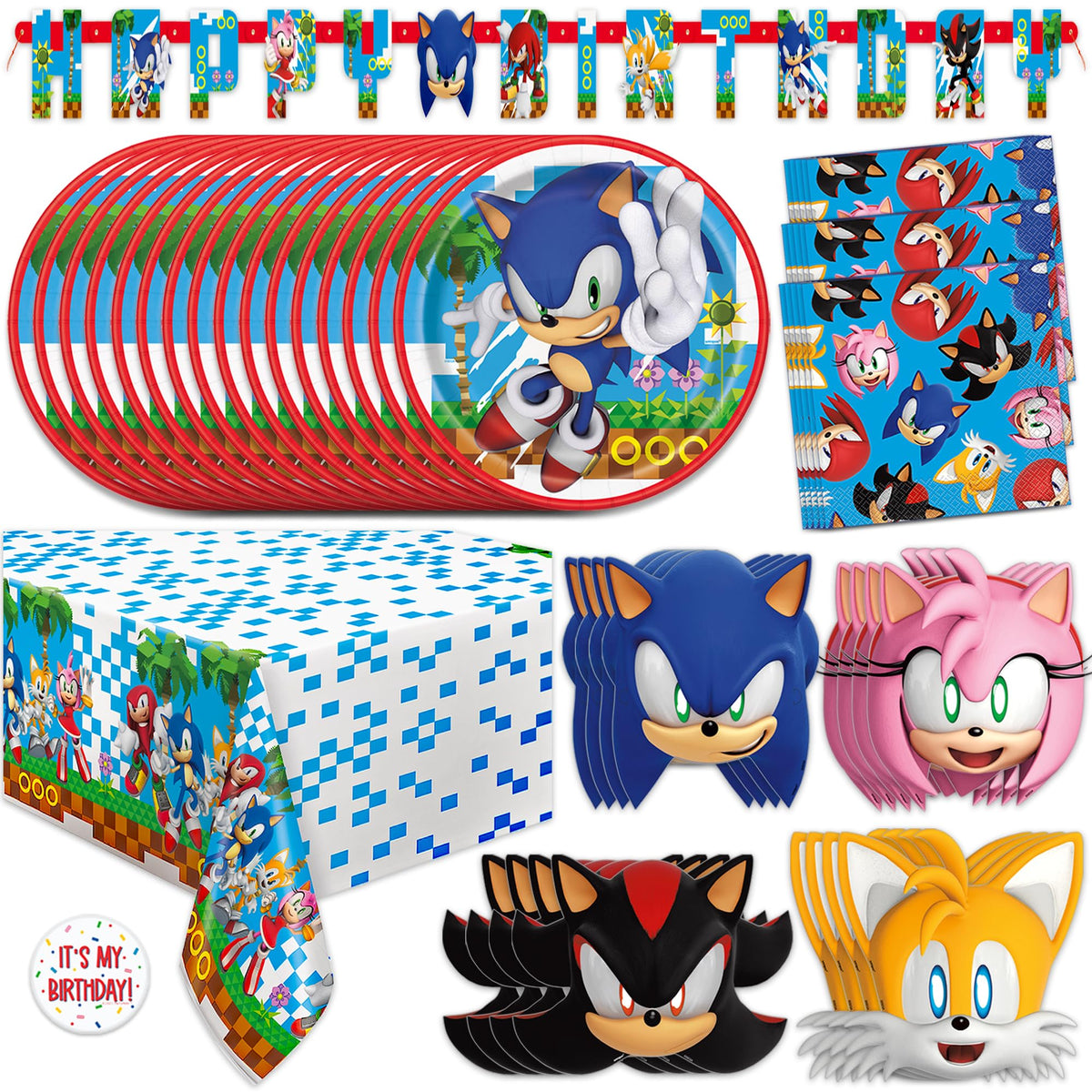 Sonic Birthday Party Decorations Serves 16 Guests - Unique Official Imagery - 1