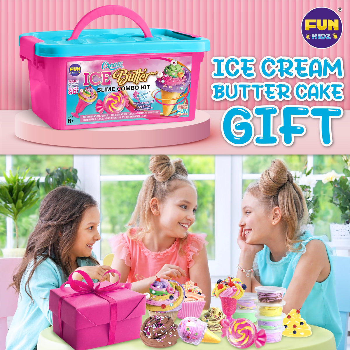 Gift Butter Slime Kit for Girls 10 12 FunKidz Ice Cream Soft - FUN KIDZ Official Imagery - 7