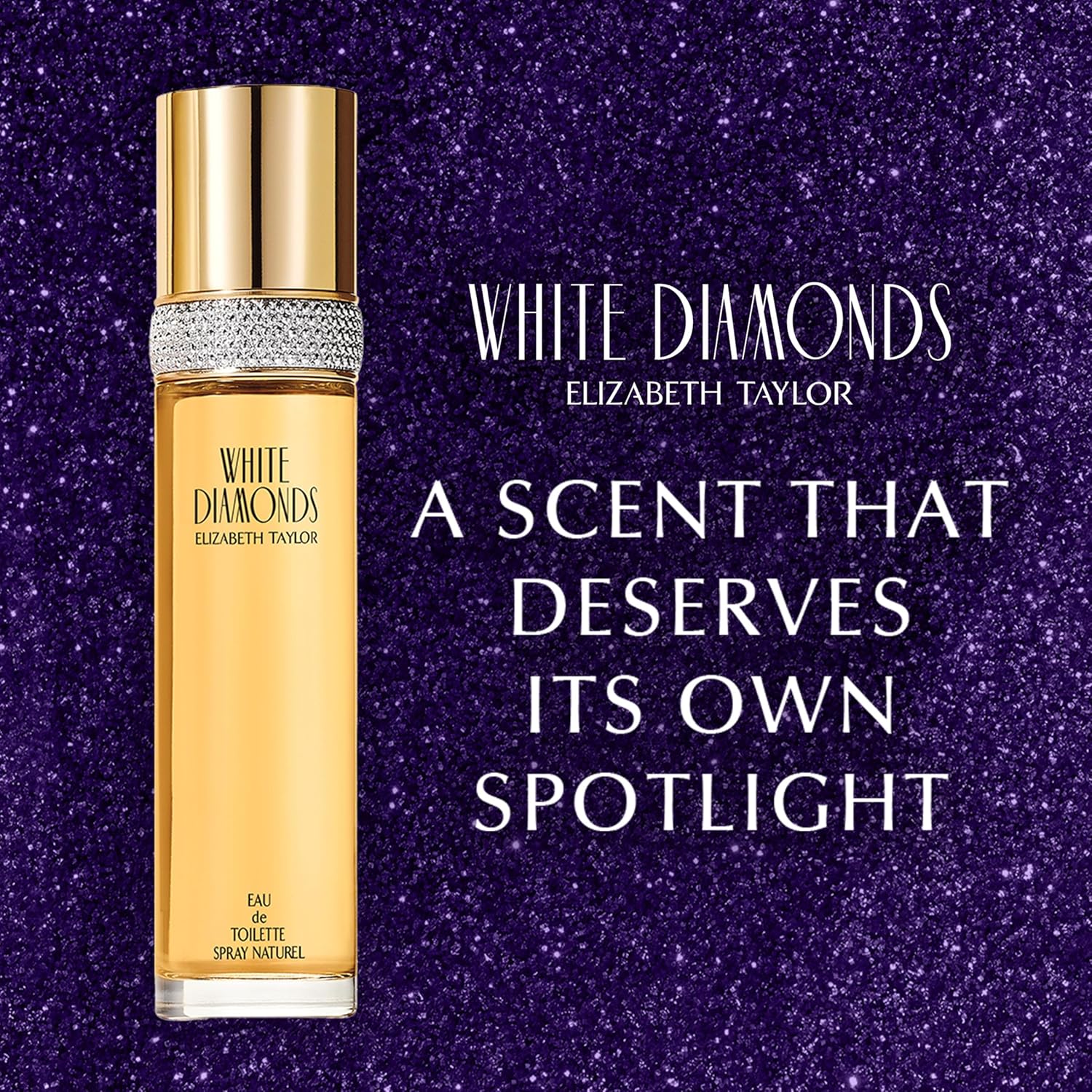 Elizabeth Taylor White Diamonds women's perfume bottle with floral fragrance and elegant design on a white background