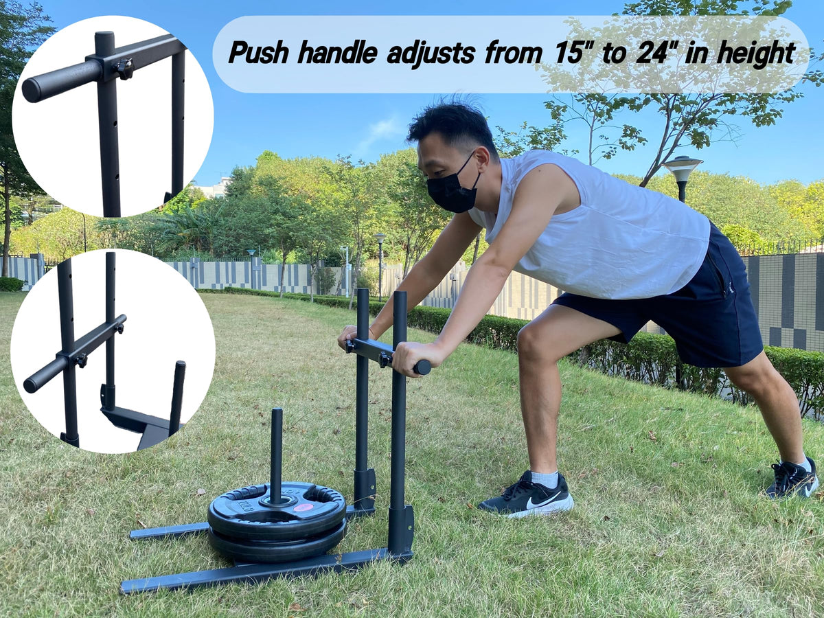 Weight Sled for Training Adjustable Handle Push Pull Workout - shikoyi Official Imagery - 4