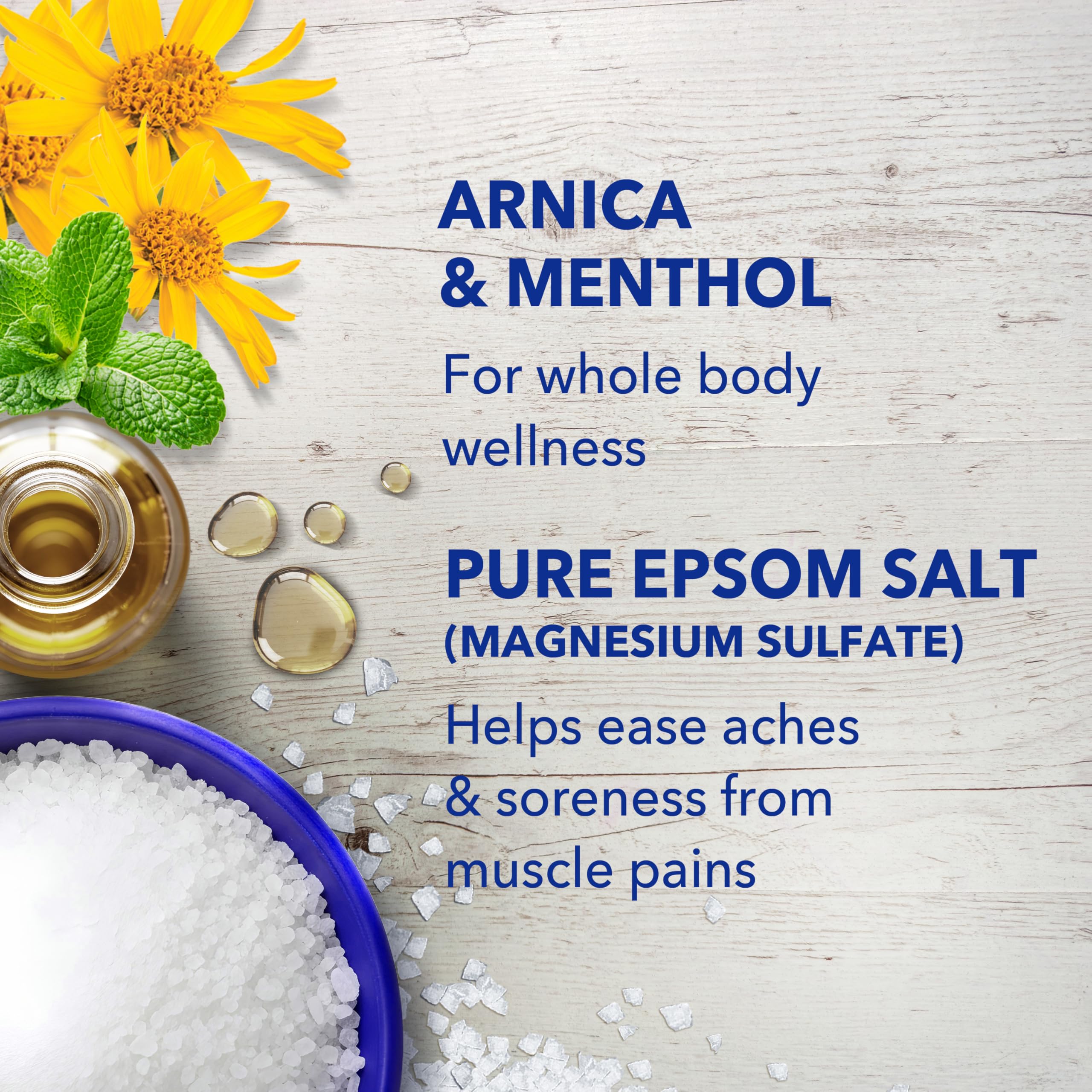 Dr Teal's Arnica Body Relief Epsom Salt Magnesium Soak with Menthol & Essential Oils, Muscle Recovery, 3 lbs