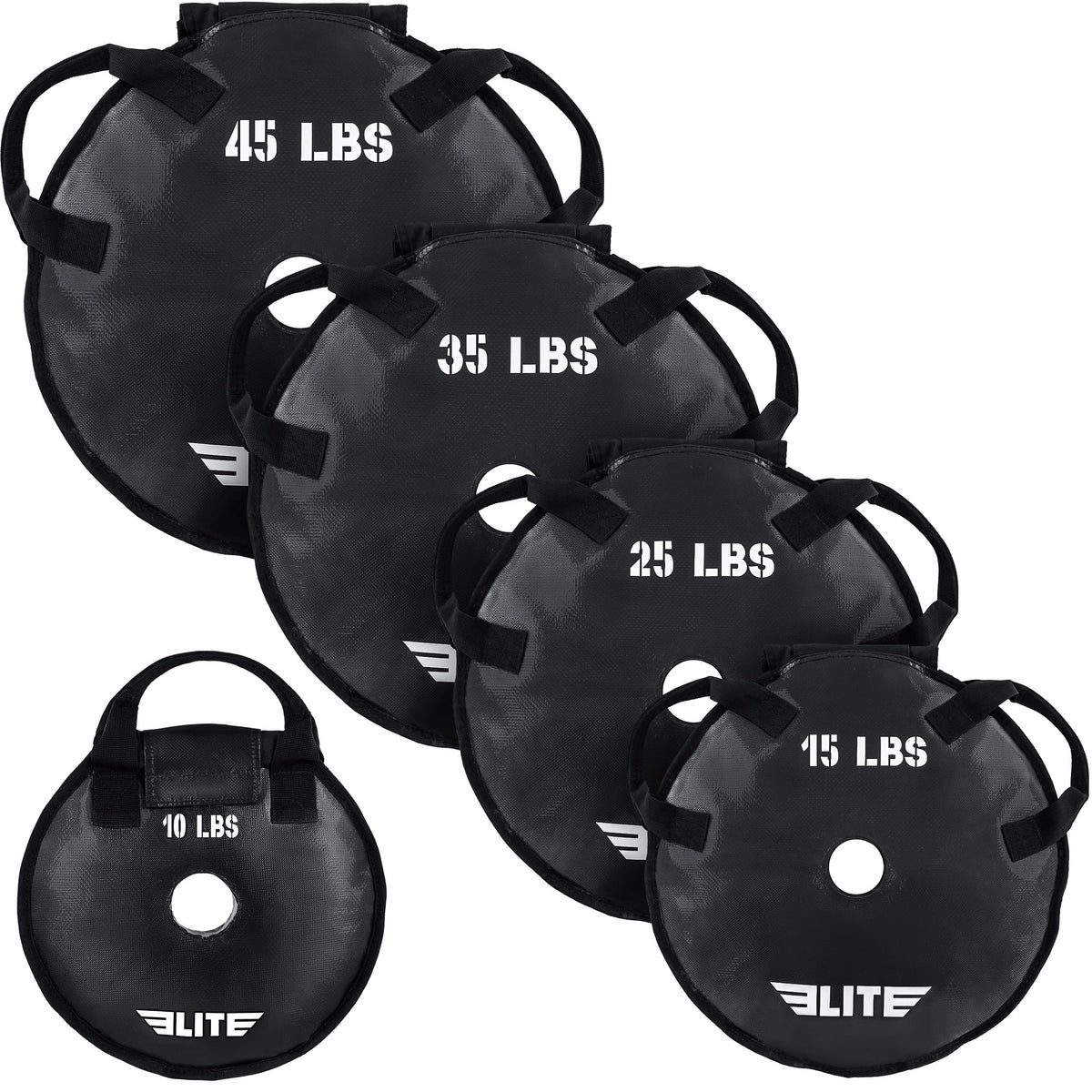 Elite Sports UNFILLED Workout Sand Plates EMPTY Fillable - Elite Sports Official Imagery - 1