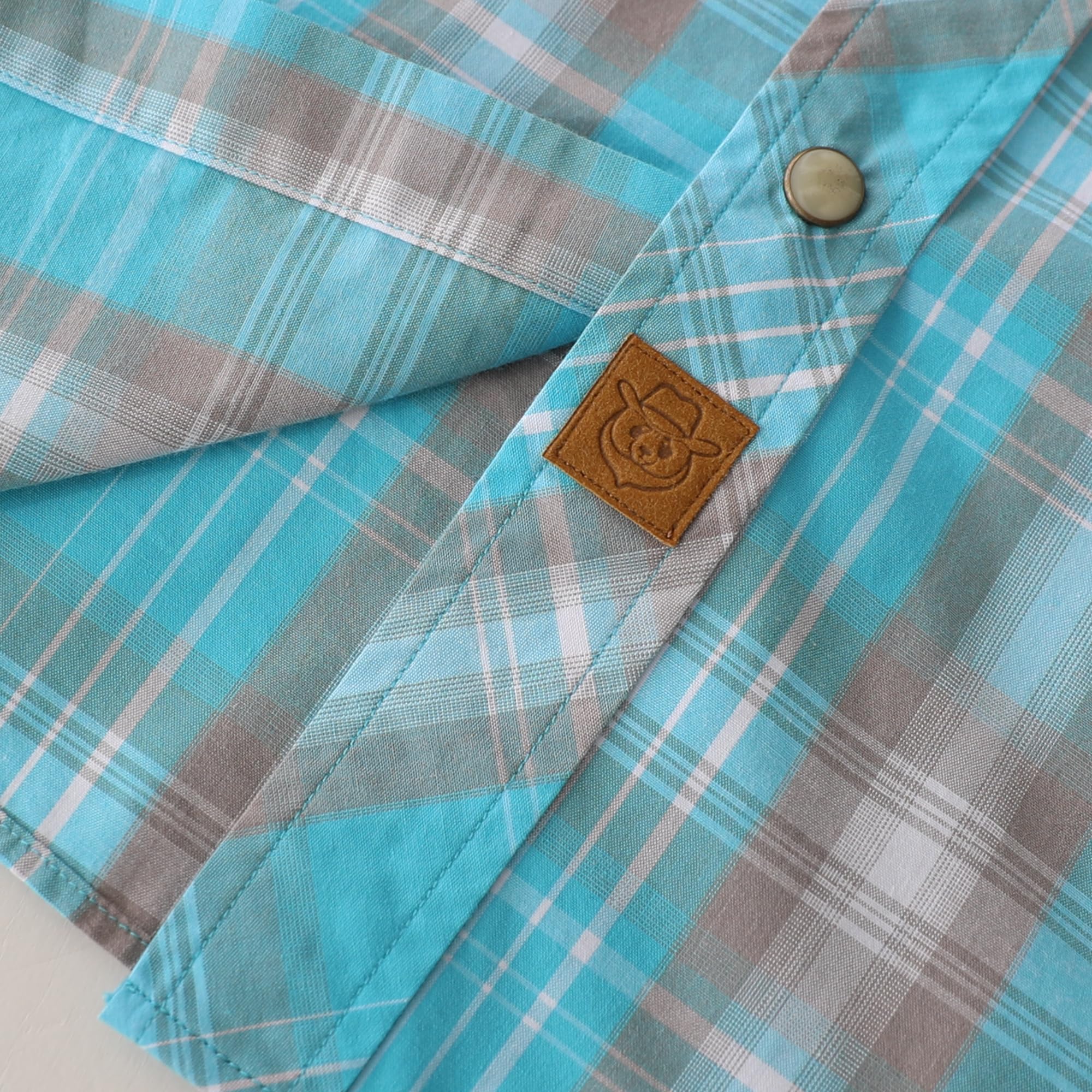 Dubinik® Pearl Snap Western Shirt for Men Short Sleeve 2 Sawtooth Pocket - Dubinik Official Product View 4