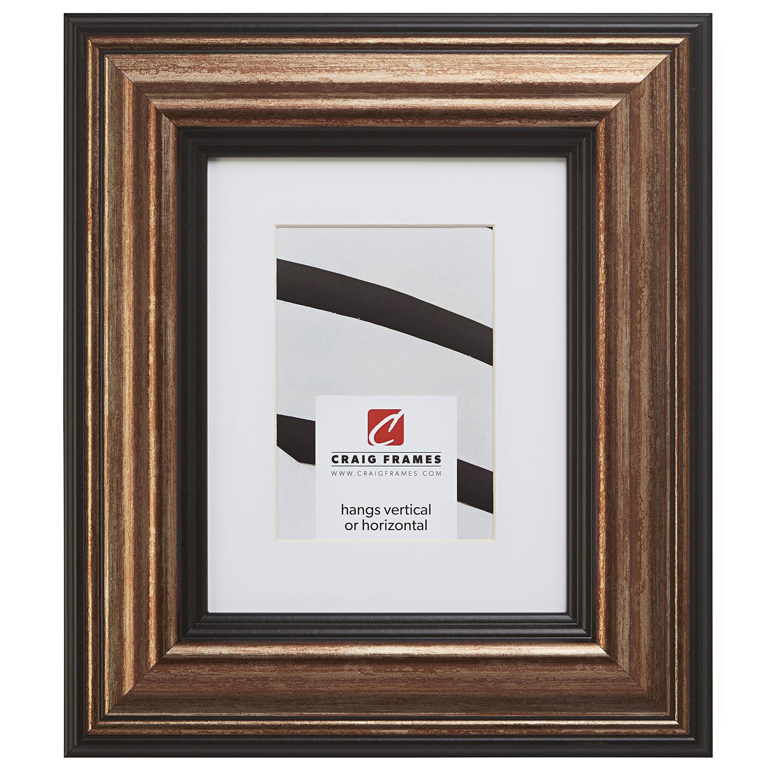Craig Frames 8x10 Silver Picture Frame Matted to 5x7, Wall Decor - Craig Frames