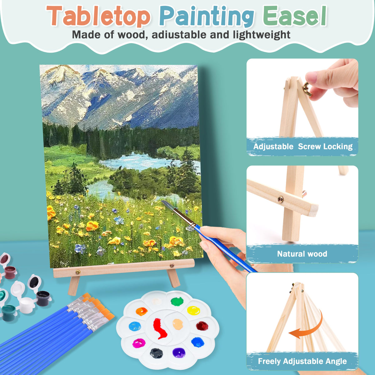 12 Pack 8x10 Canvas and Easel Set Paint and Sip Kit for - BIDDFA Official Imagery - 5