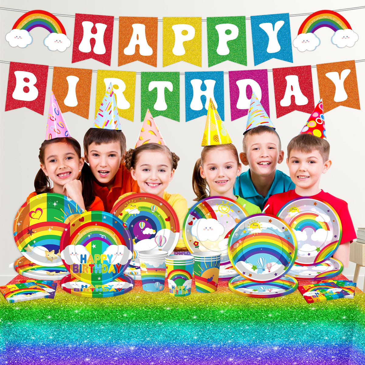 Rainbow Birthday Party Supplies Rainbow Theme Party - DMIGHT Official Imagery - 8
