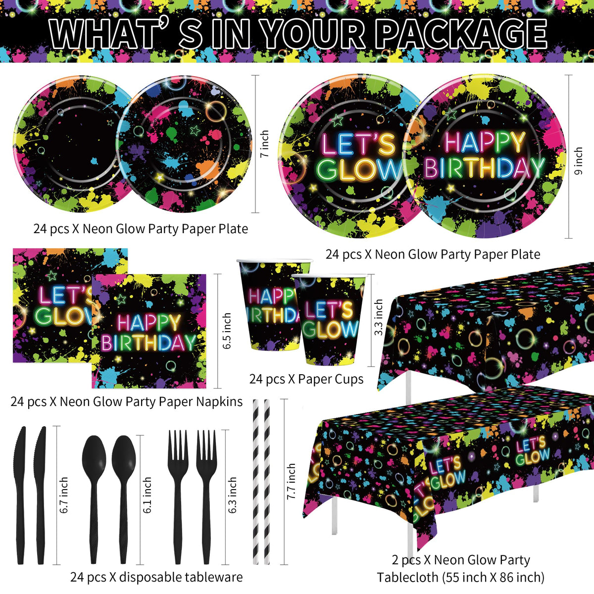 Srua Don Neon Glow Birthday Party Decorations Glow In The - Srua Don Official Imagery - 3