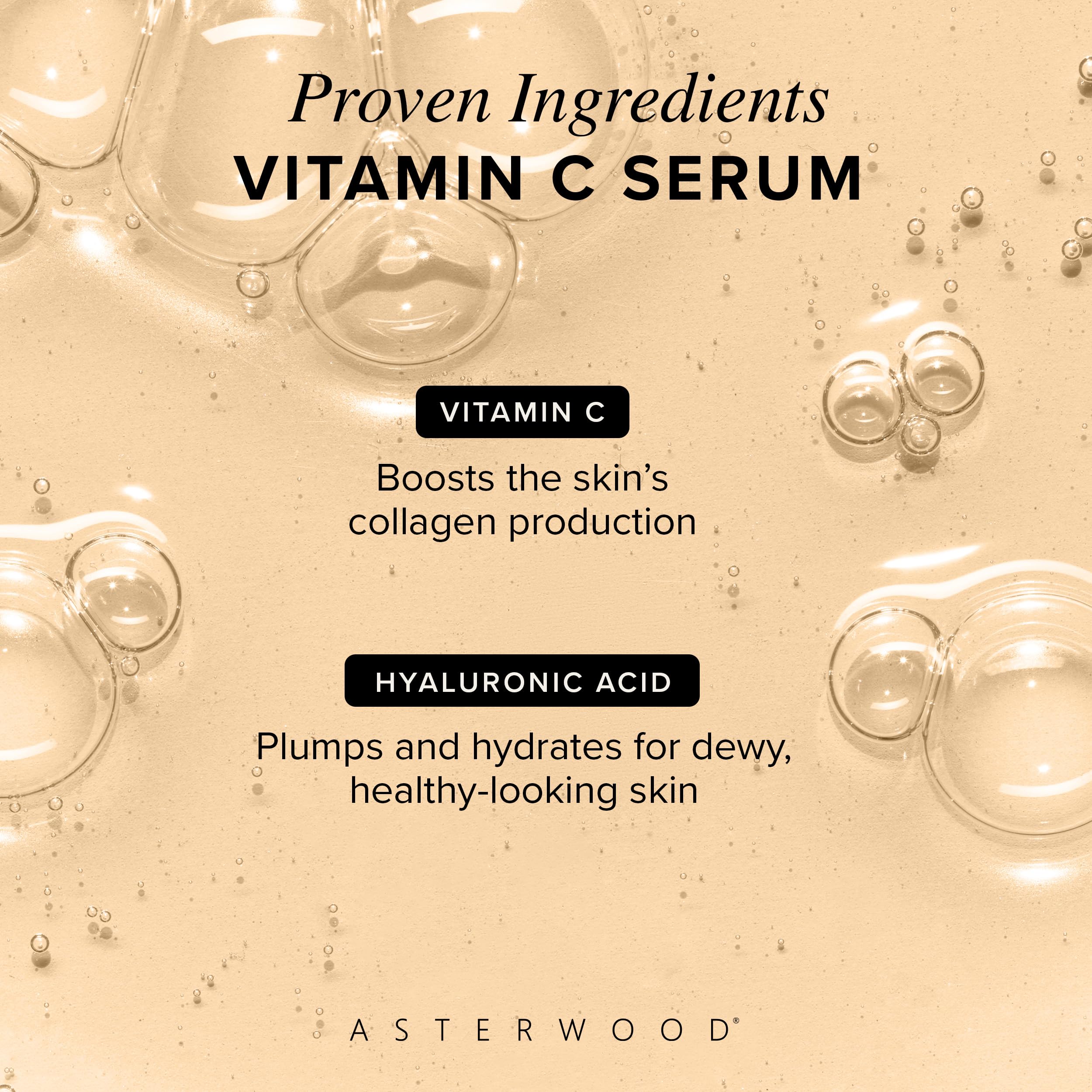 Asterwood Vitamin C Serum for Face with Hyaluronic Acid 1 Fl Oz - Asterwood Official Product View 4